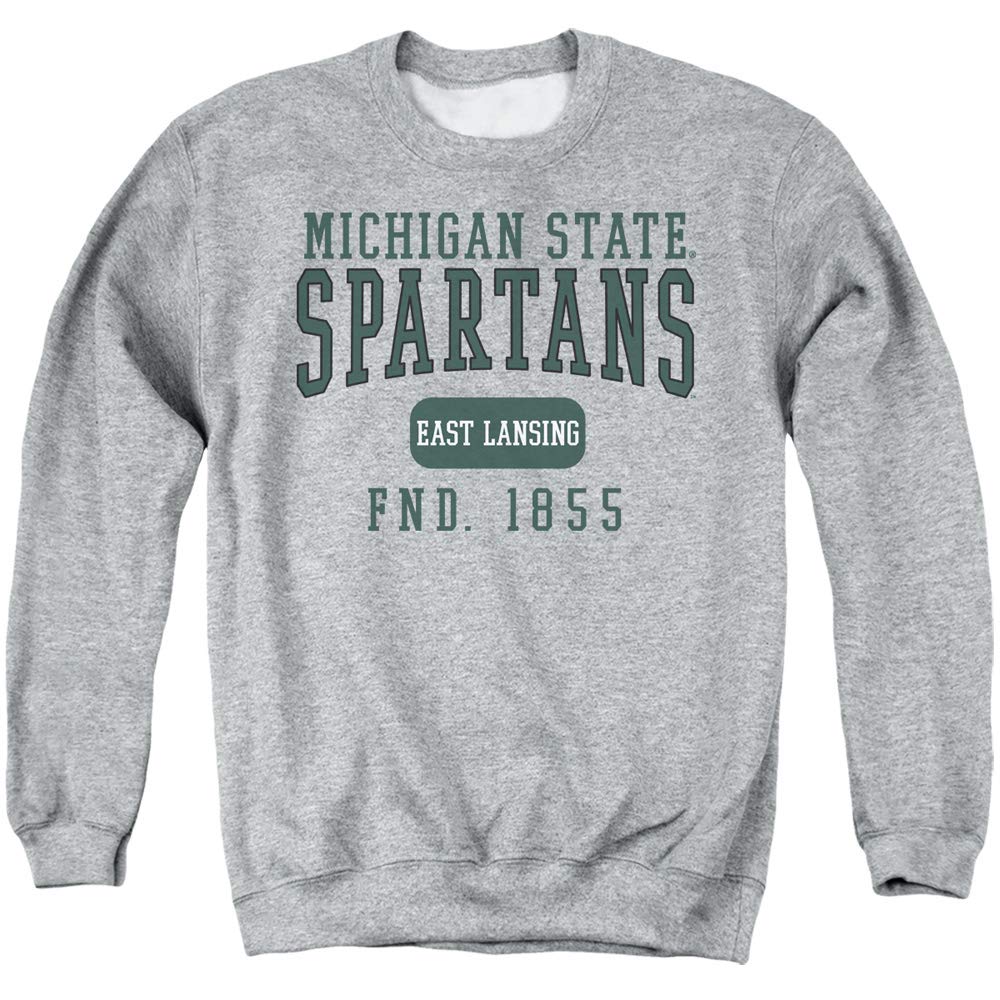 MSU Spartans Michigan State Founded Date Unisex Adult Crewneck Sweatshirt, Athletic Heather, Medium