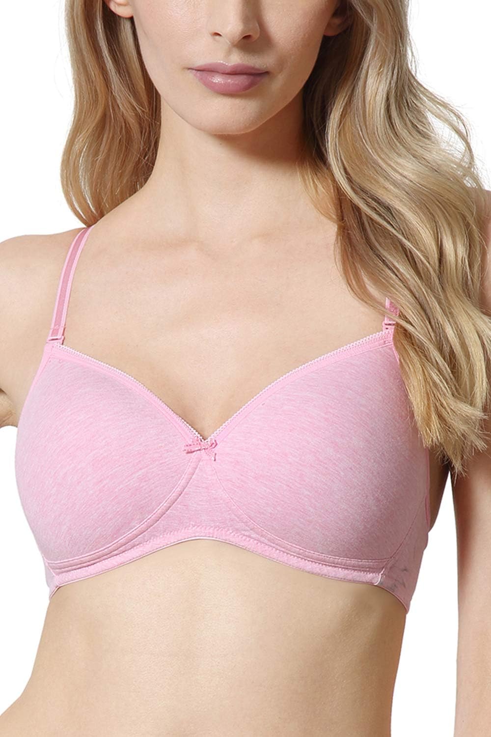 - Women's Cotton T-Shirt Bra|16 Hour Comfort|Everyday Bra|Breathable Perforated Cups|Anti Bacterial Tech|Sweat Absorbent|Padded|Wireless|Coverage|No Slip Soft Straps|Detachable Straps