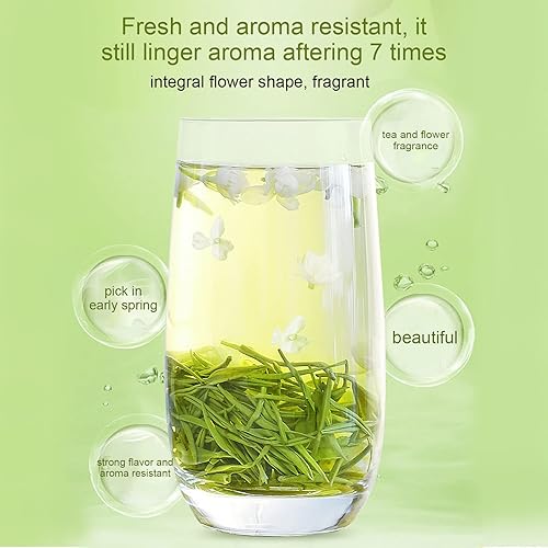 Miniatura 6 de Té verde de 100 g3.5 onzas, 13 paquetes de té verde fragante sin azúcar de hojas sueltas, hojas de té chino, regalos para amigos