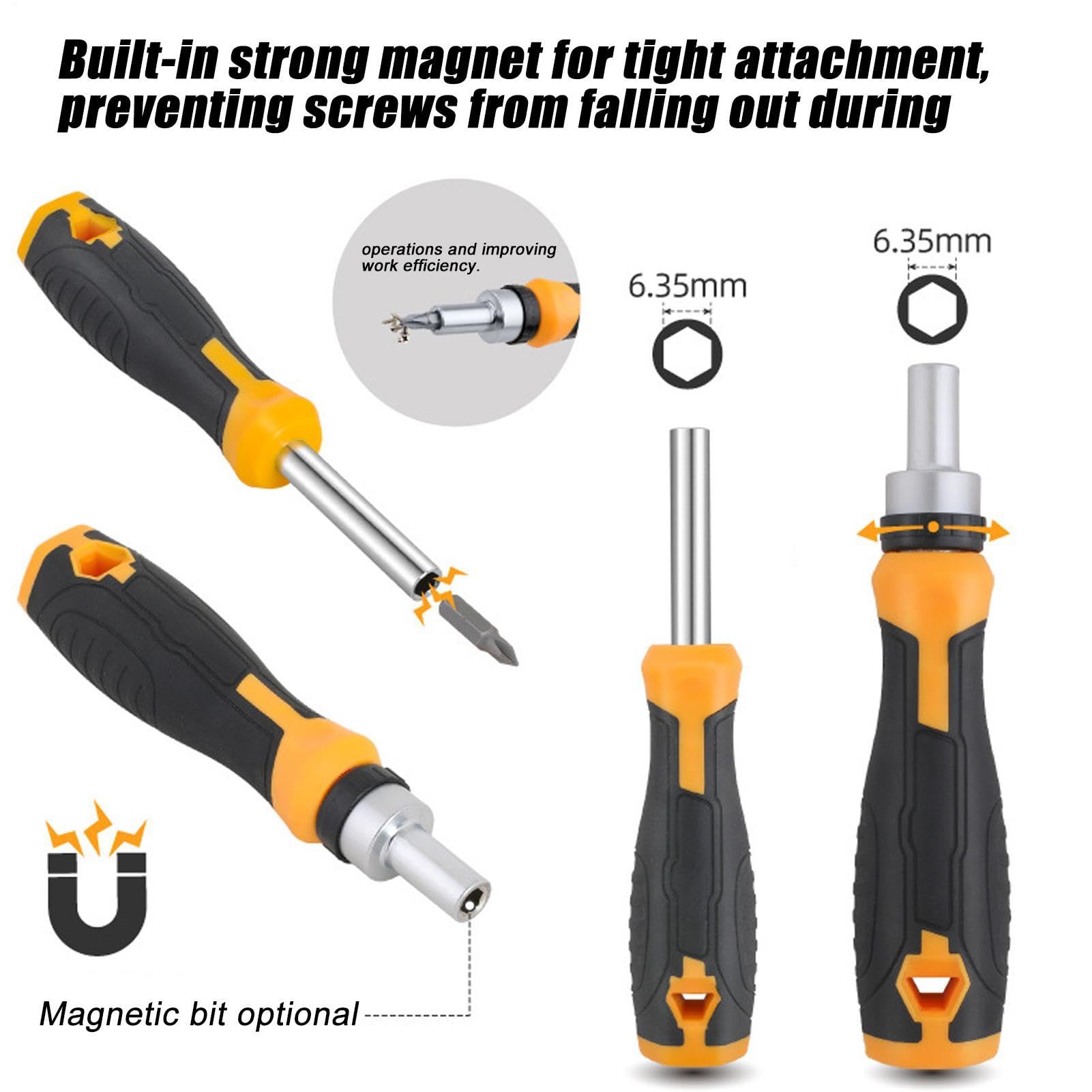 Juego de Destornillador y Puntas para Tornillos Equipo de Mano Magnético