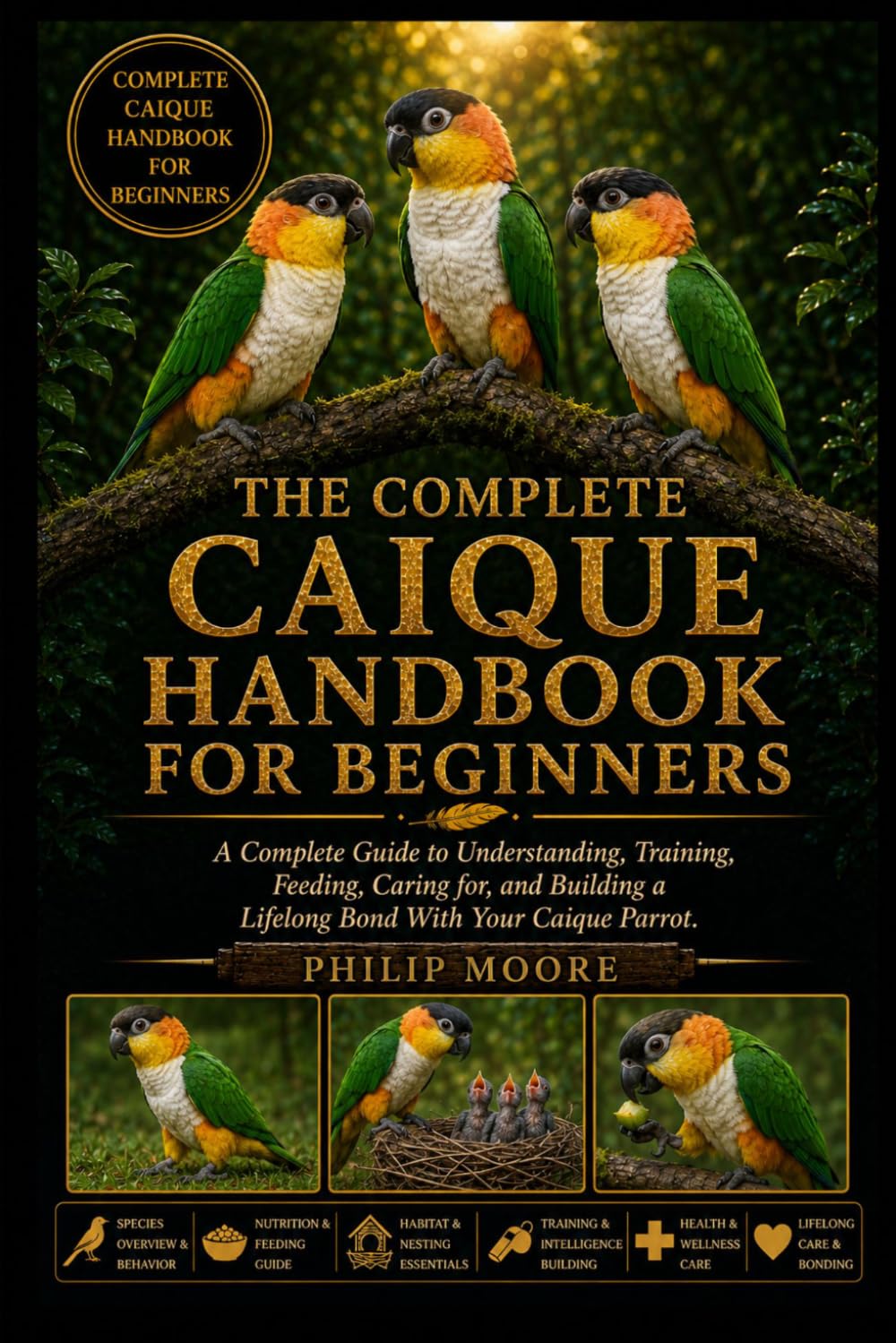 THE COMPLETE CAIQUE HANDBOOK FOR BEGINNERS: A Complete Guide to Understanding, Training, Feeding, Caring for, and Building a Lifelong Bond With Your Caique Parrot.