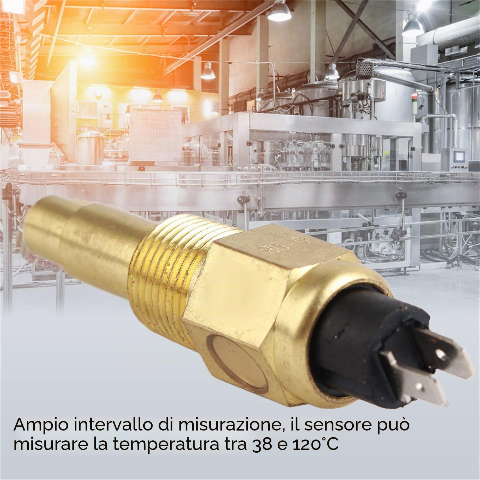 ViaGasaFamido Sensore Temperatura Motore Professionale 3/8 NPT - Sensore Doppio per Acqua e Olio 24V con Alta Precisione e Installazione Facile per Auto Moto Veicoli Industriali