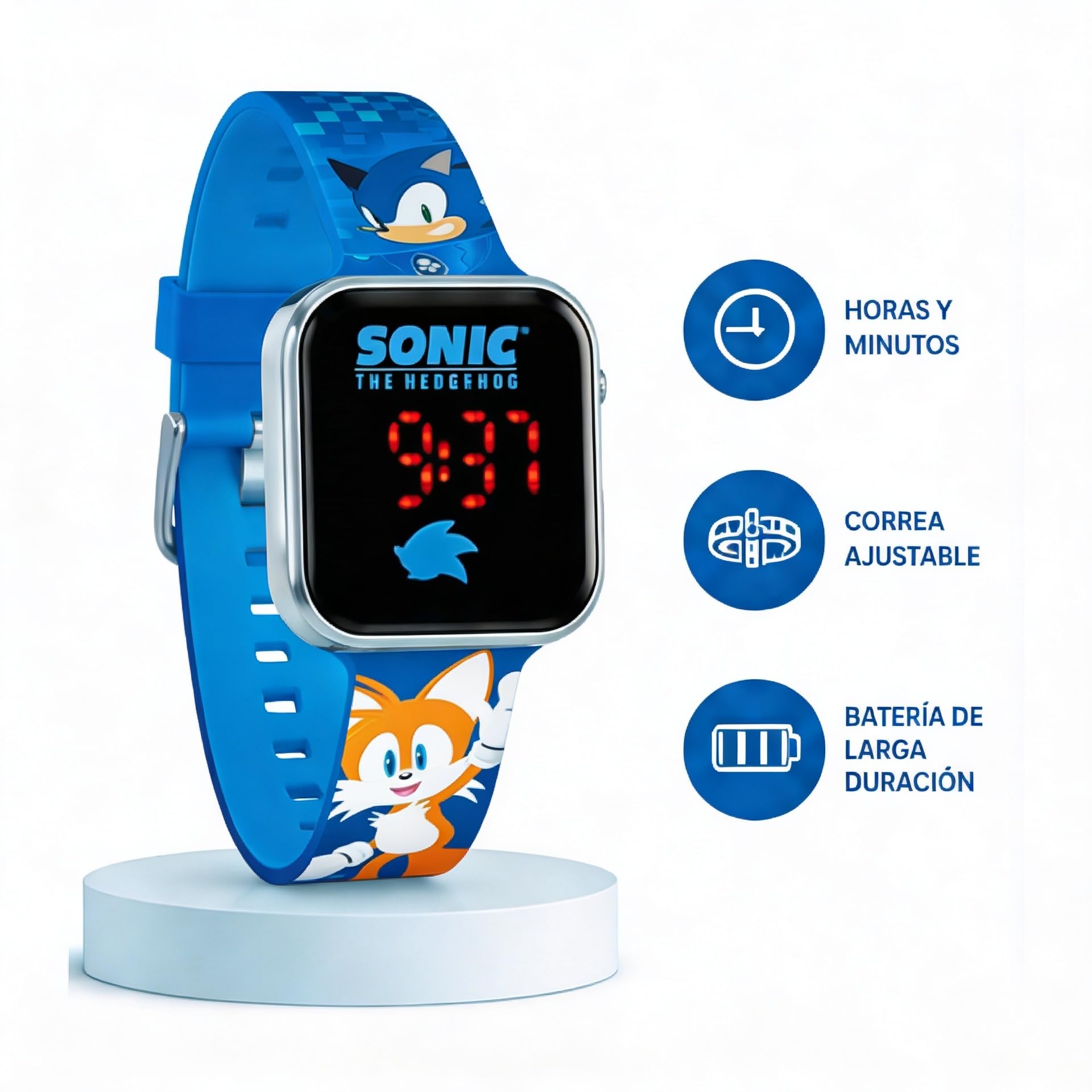 Kids Euroswan Sonic LED Watch SNC4198M, Biały, dźwiękowy