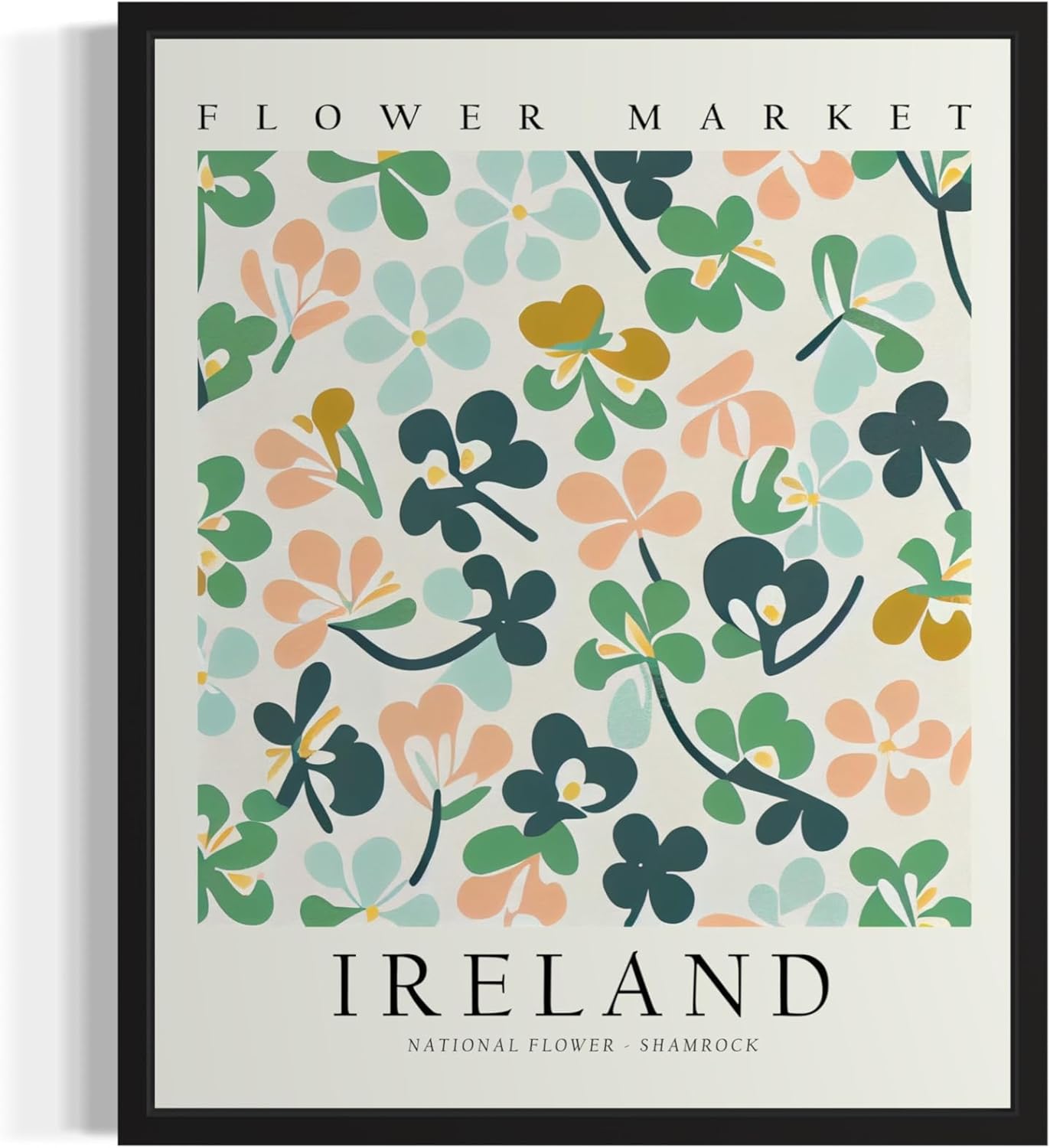 Ireland Flower Market Art Print Poster, Wall Art Floral Painting Botanical Decor for Bedroom, Kitchen, Bathroom Livingroom Decoration 82A (Ireland, 16 x 20 inches, Unframed) Unframed 16 x 20 inches Ireland