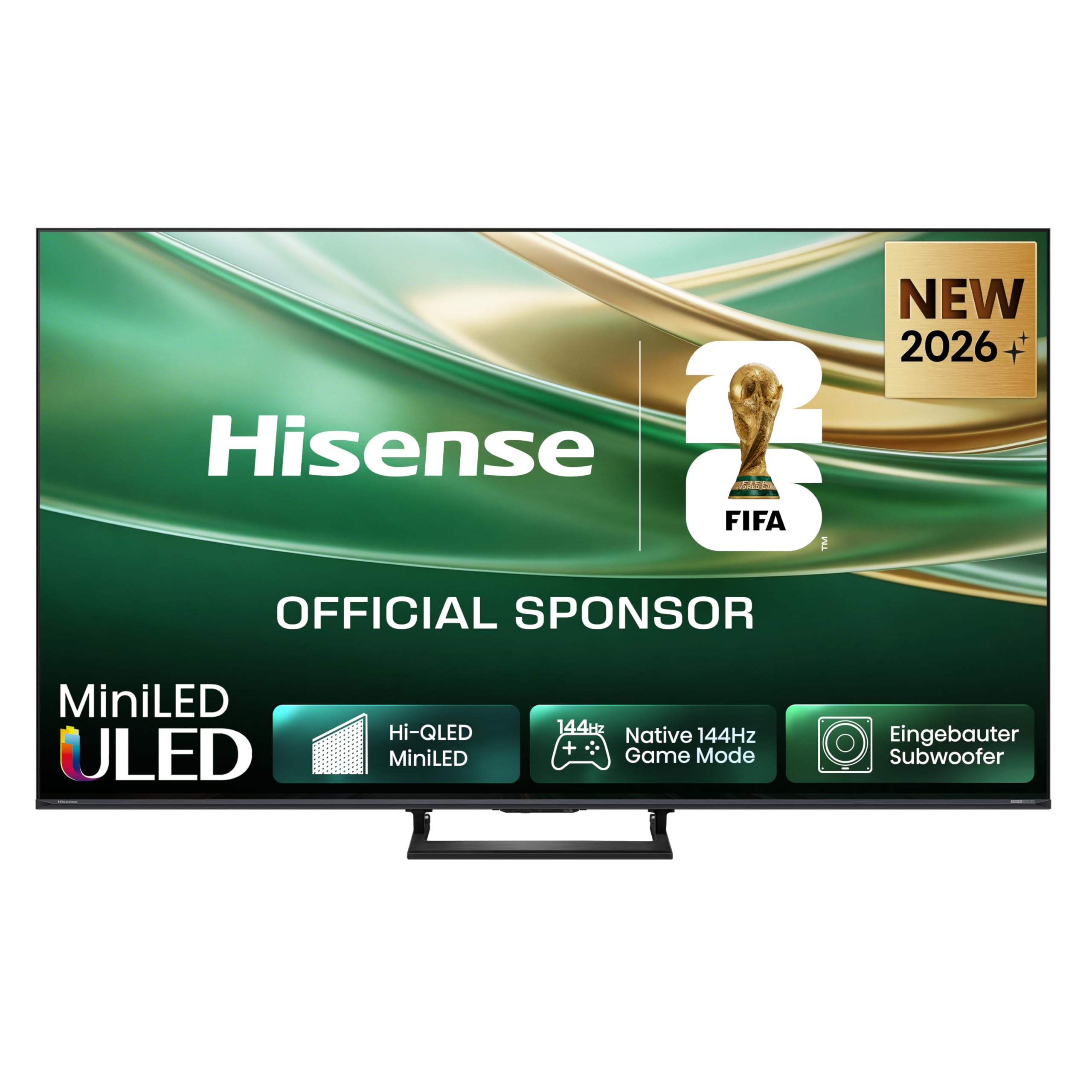Hisense 55E8DS Fernseher 55 Zoll, 4K UHD, Hi-QLED Mini LED, Smart TV, 144Hz, Hi-View AI Engine, Dolby Vision.Atmos, Unibody Slim, FreeSync Premium, AI-Lichtsensor, Game Bar, Tuned by Devialet