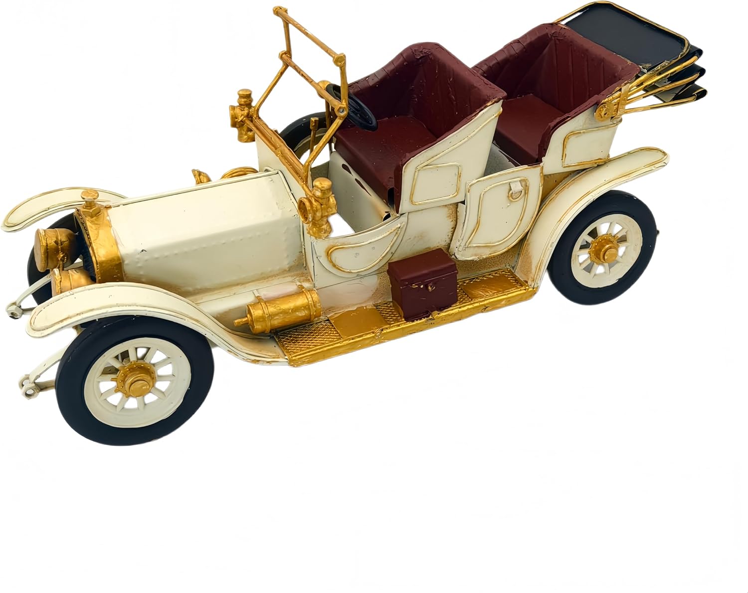 Vintage Handcrafted Metal Car Model – 12" Retro Classic Antique Automobile Decorative Collector’s Item Miniature Convertible Luxury Car