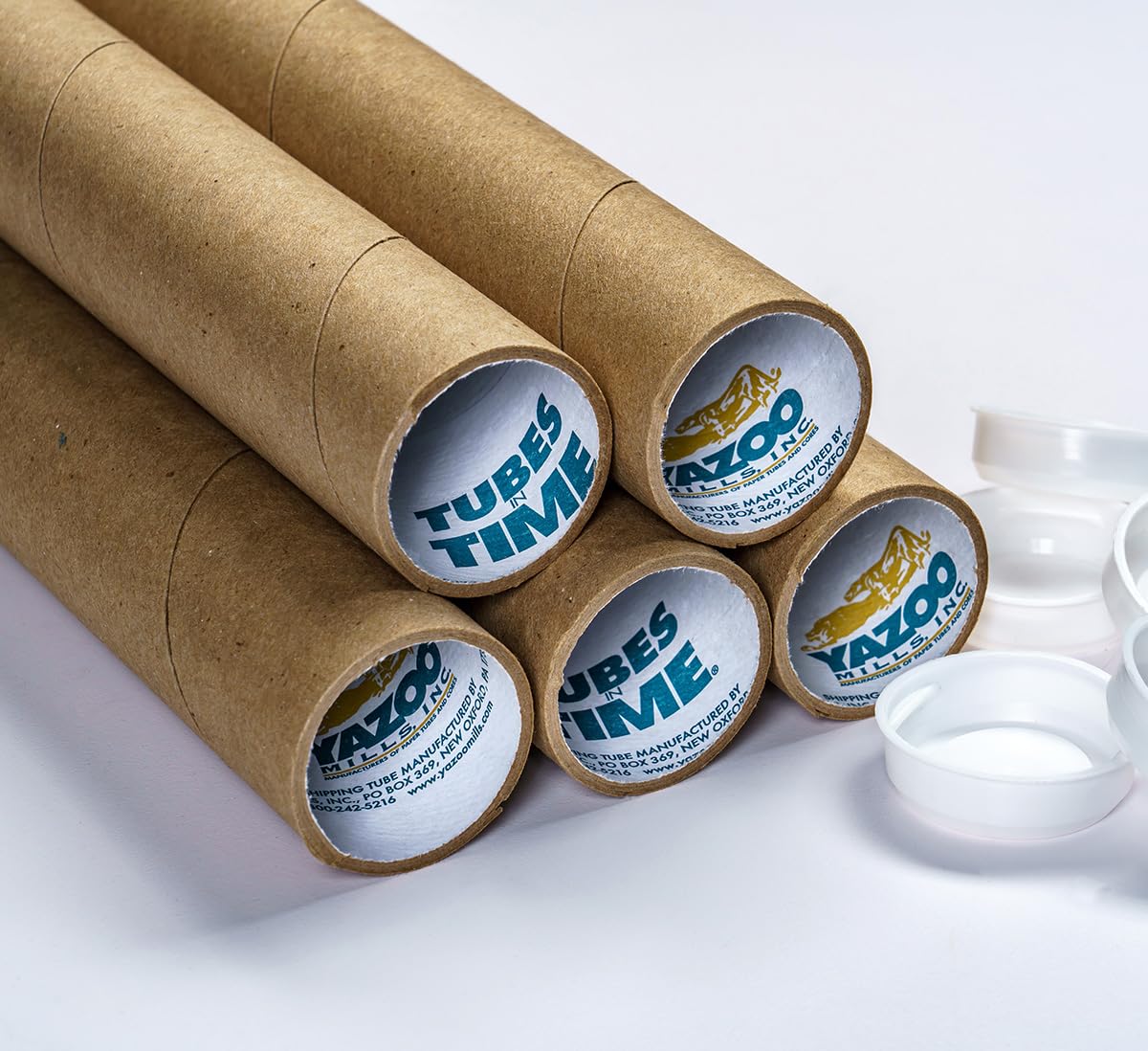 Yazoo Mills 1-1/2" x .060 x 12 Kraft Mailing Tubes with Plugs (Pack of 88)