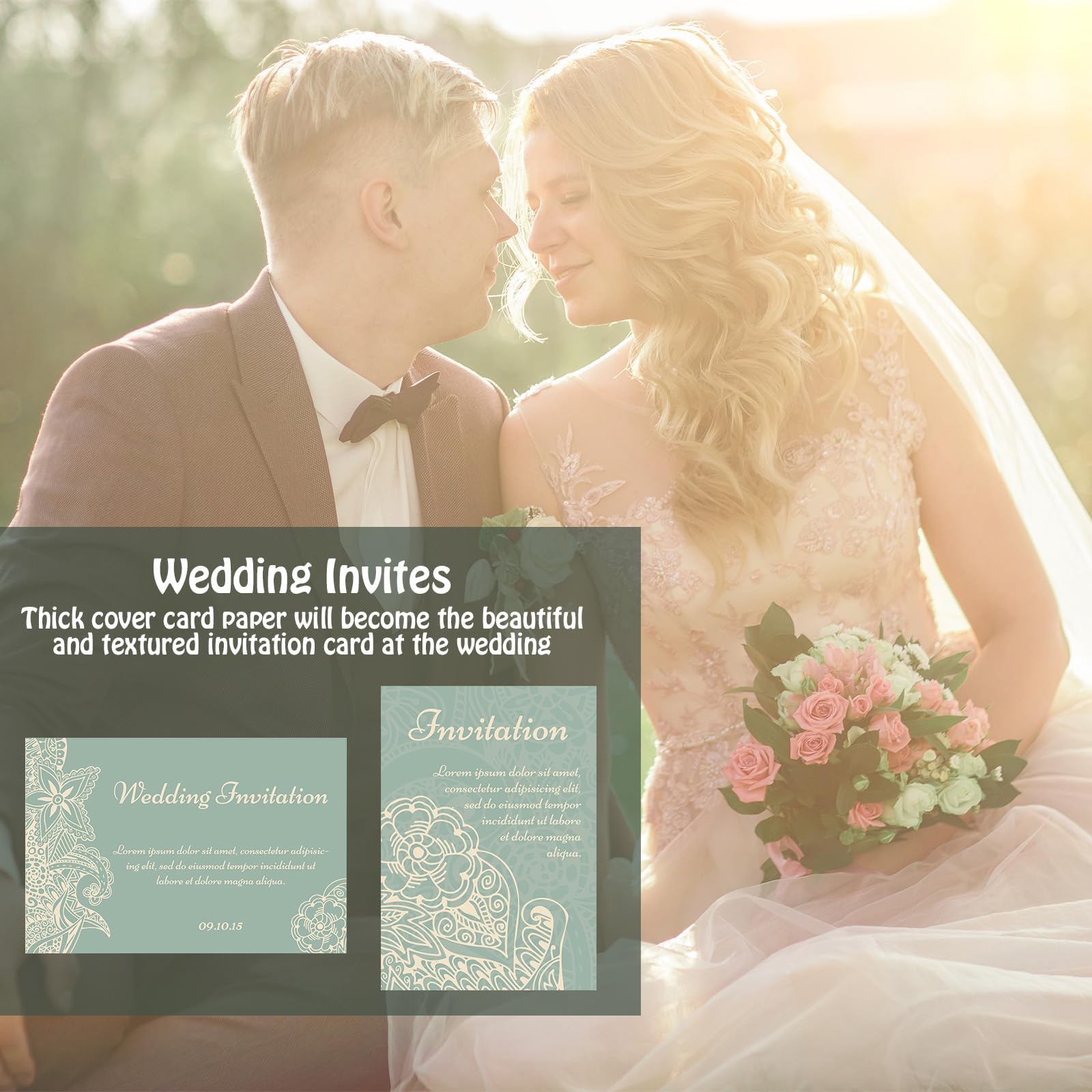 gisgfim Lot de 200 cartes et enveloppes vierges imprimables en papier cartonné et enveloppes A7 auto-adhésives non pliées en papier cartonné épais blanc avec enveloppes, kit d'invitations de mariage