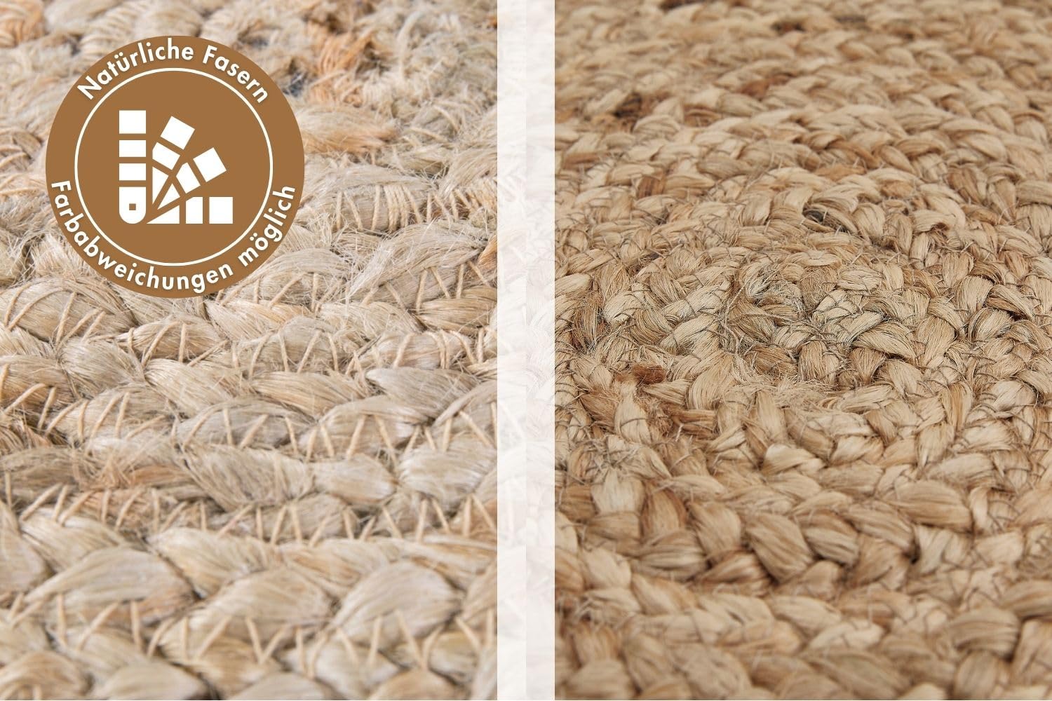 -LUXOR- living Tappeto Mamda – Tappeto rotondo in iuta – adatto anche come tappeto per camera da letto – tappeto boho sostenibile – tappeto beige – tappeto soggiorno – prodotto naturale 120 cm rotondo