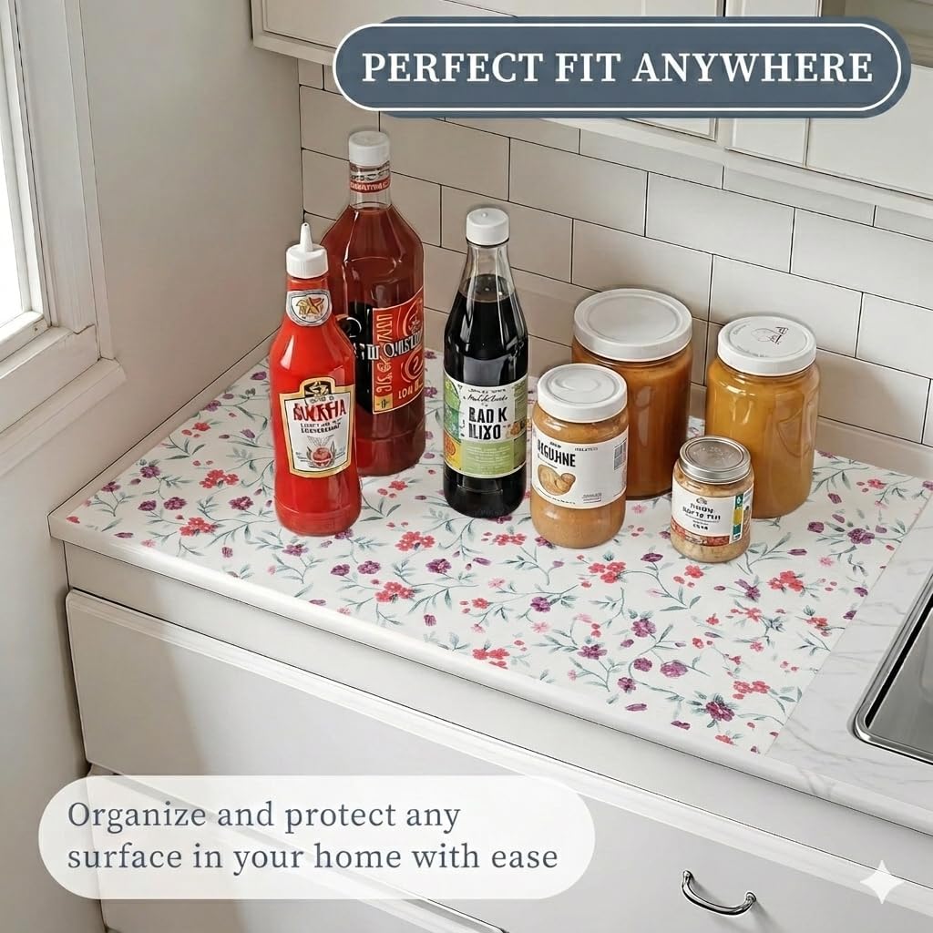 10 Metre Non-Slip Drawer Liner Clear Waterproof Shelf Liner Roll Oil-Resistant Mat for Cabinets & Kitchen Storage