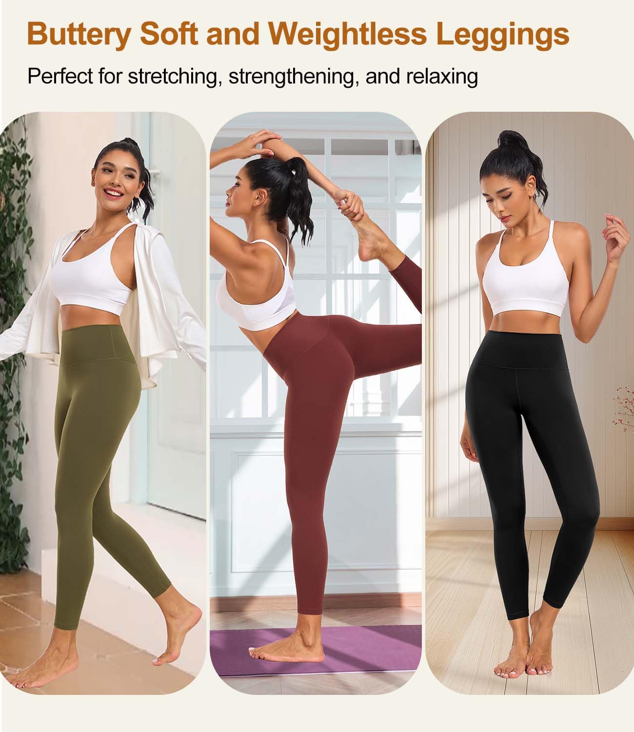 wirarpa Leggings Femme Taille Haute Pantalon de Sport Femmes Yoga Gym