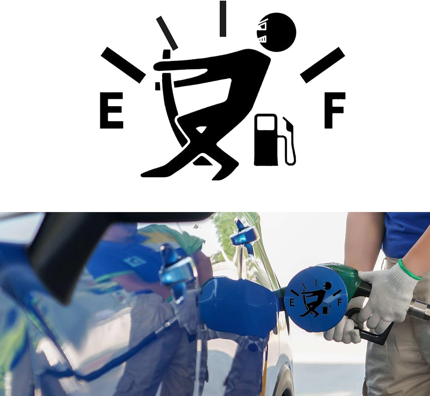 Car Fuel Tank Cap Stickers, Car Fuel Gauge Cap Decal, High