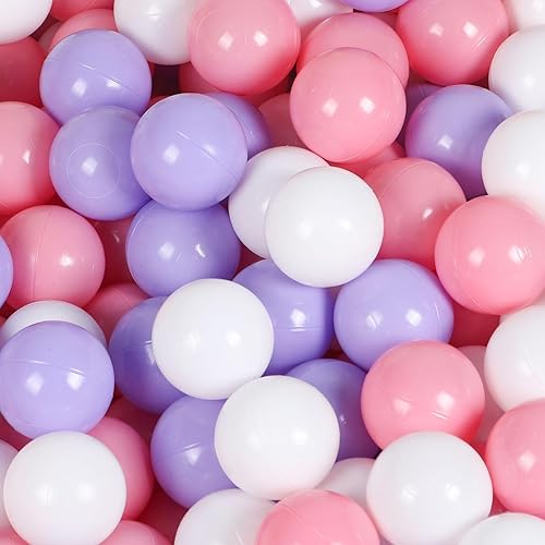 Pelotas para bebés y niños pequeños, 100 bolas de plástico a prueba de aplastamiento para niños, bolas de juguete no tóxicas de 3 colores para