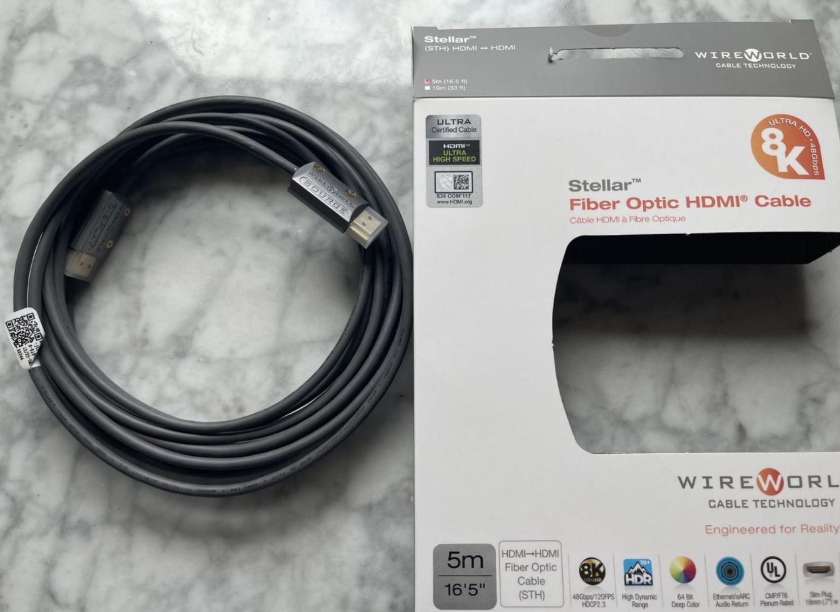 WIREWORLD Stellar Fiber Optic HDMI 2.1 Audio/Video 8K
