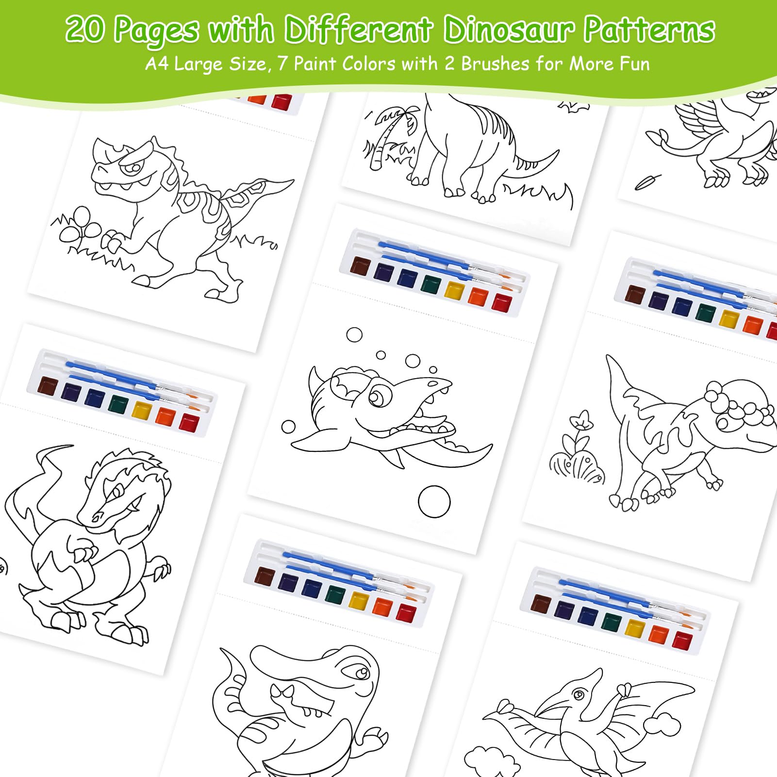 2 SET LIBRO pittura ad acqua per bambini acquerello tascabile graffiti