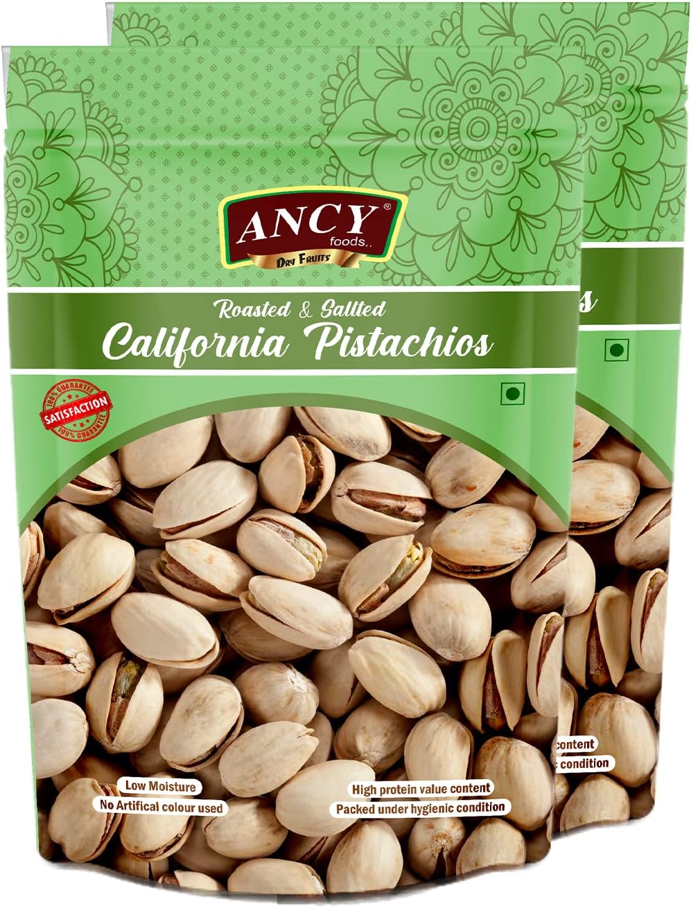 Ancy Foods Roasted and Salted Crispy Pista, 2 X 250 g