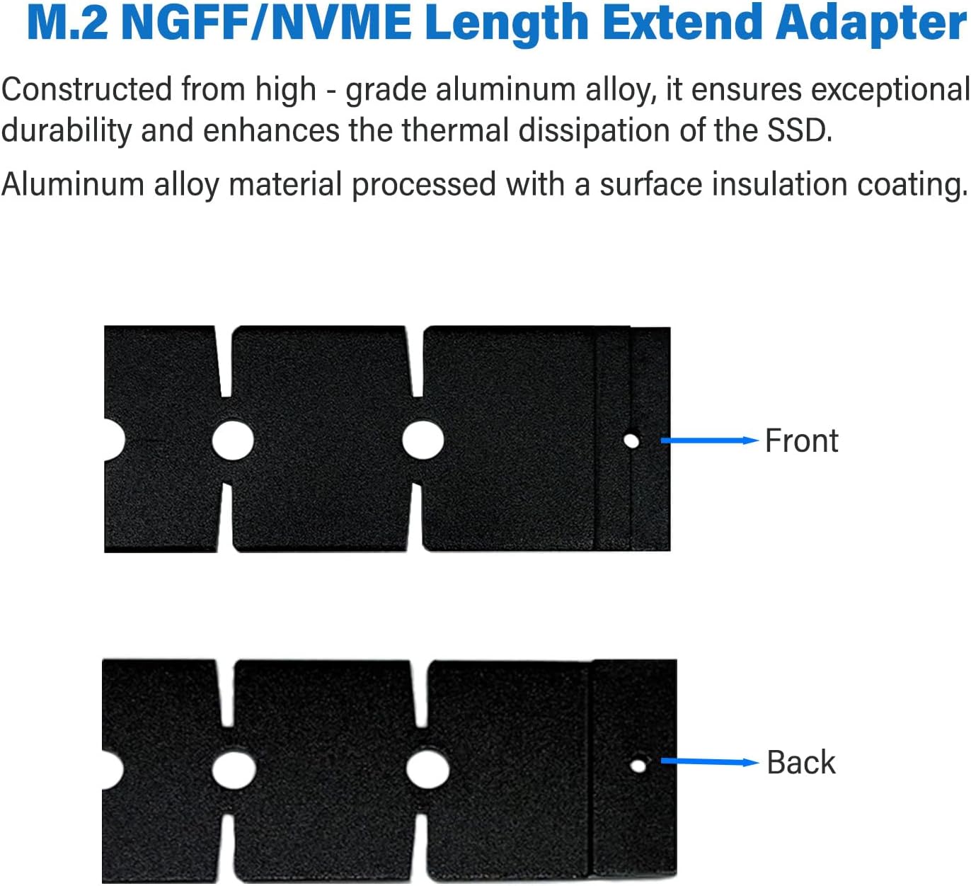 Metal M.2 NGFF NVMe SSD Extension Bracket - an Adapter Board for Converting M.2 2230 to 2280 SSDs,Compatiblewith NVMe PCIe Gen3/Gen4 and Suitable for Laptops,Game Consoles and Desktops,Pack 2
