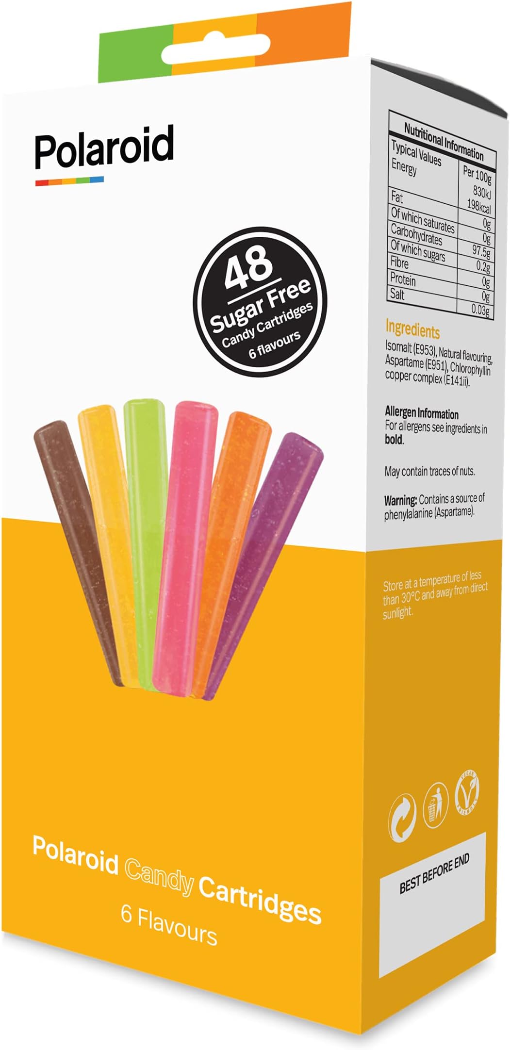 Polaroid 3D Box of 48 Polaroid Mixed Flavour Candy Cartridges For Use With The Polaroid CandyPlay 3D Pen