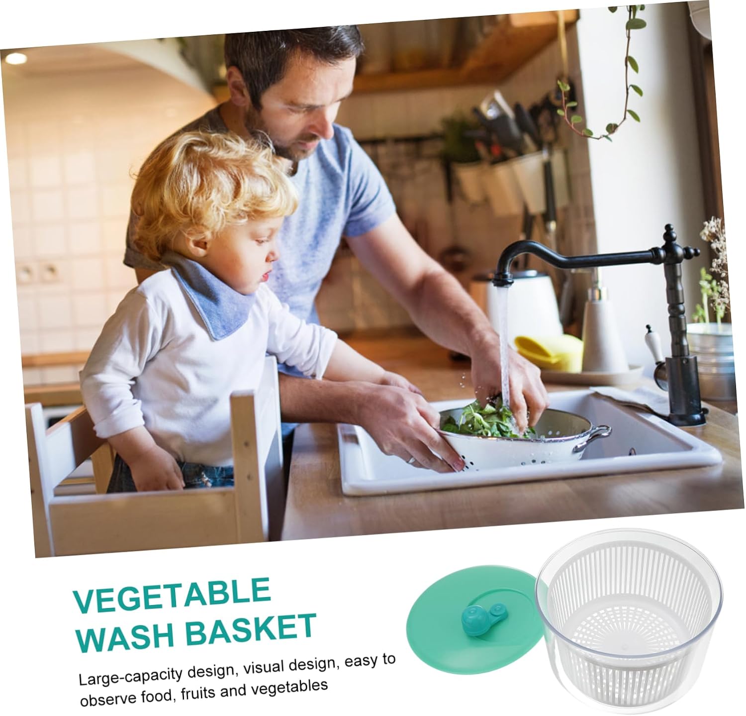 2.5l Manual Fruit Washing Basket, PP Salad Draining Basket