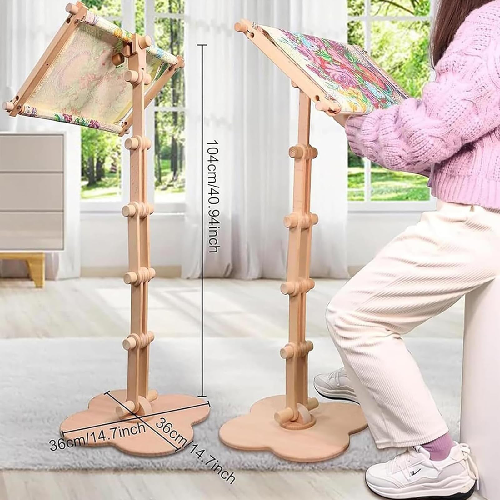 Support de broderie au point de croix rotatif à 360° pour couture et travaux d'aiguille, hauteur et angle réglables