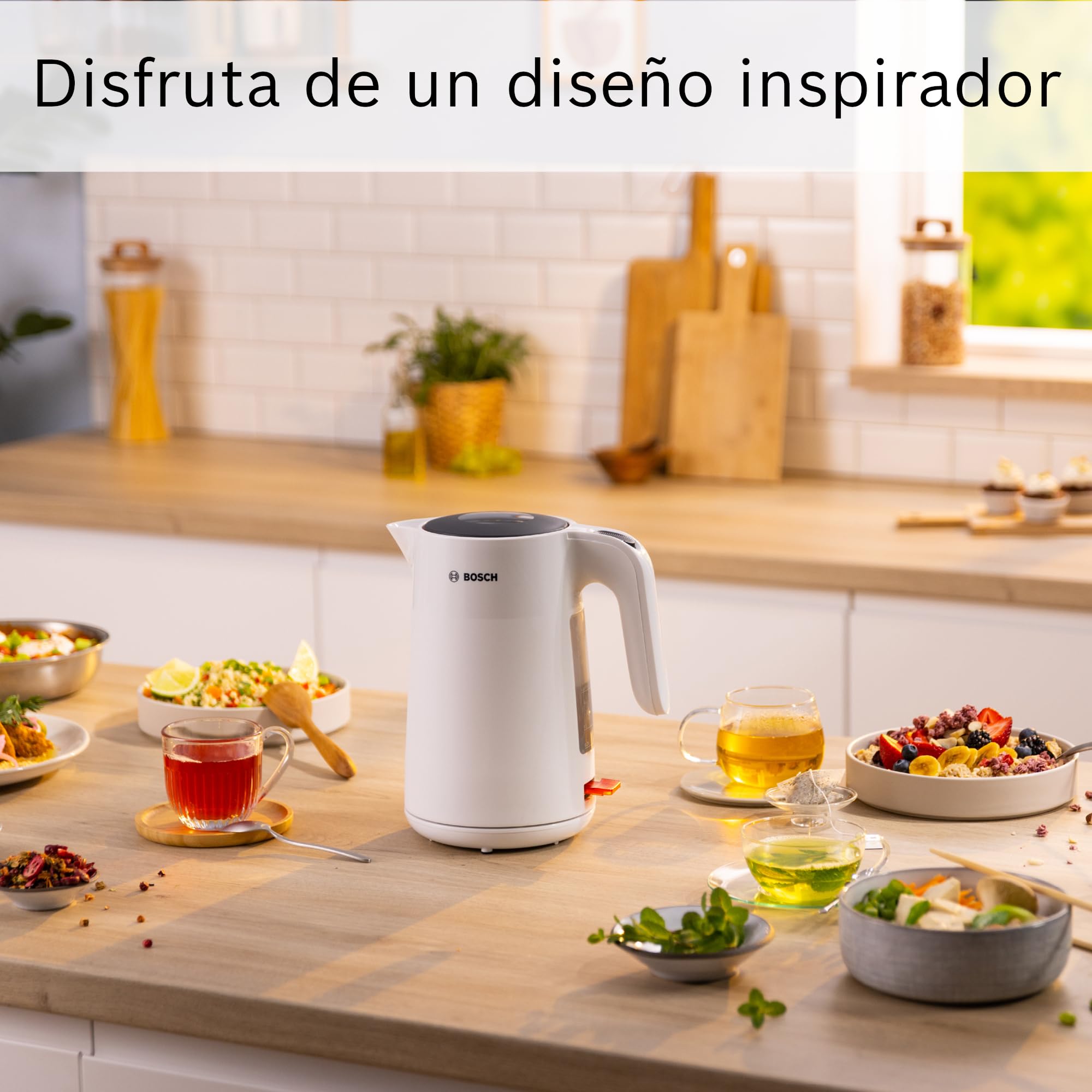 Bosch - Hervidor de Agua, MyMoment, Triple Seguridad, Filtro Anti-Impurezas, 1,7 litros, Blanco, TWK2M161