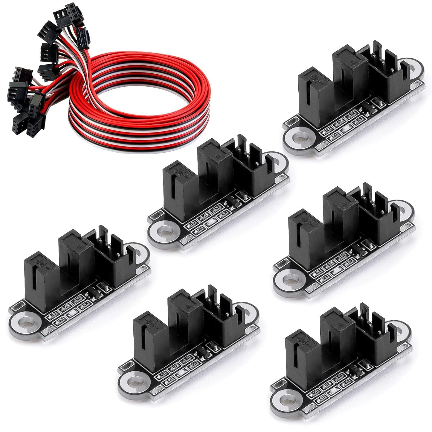 6pcs Optical Endstop with 1M Cable Optical Switch Sensor Photoelectric Light Control Optical Limit Switch Module for 3D Printer