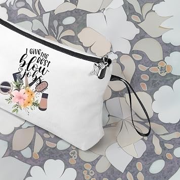 Geschenk Für Friseure - Make-up-Tasche 'Love Is In The Hair', 25x17 Cm, Aus Baumwolle & Leinen, Doppelseitig Bedruckt