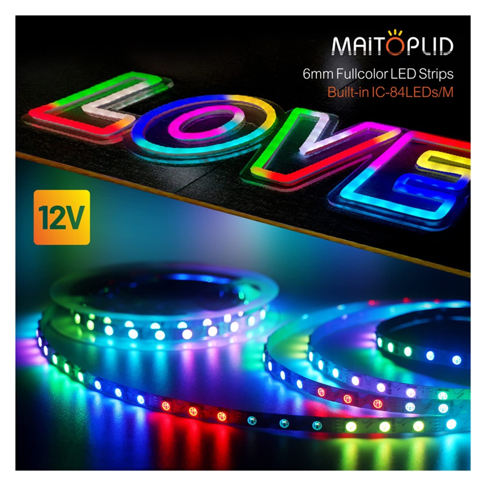 Amazon.co.jp: DC12V フルカラー RGB LED ストリップ ライト
