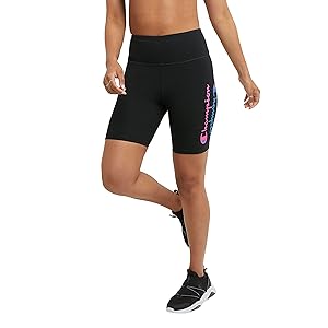 Champion Women's Bike Shorts, Authentic, Moisture Wicking, Bikers Shorts for Women, 7" (Plus Size Available)