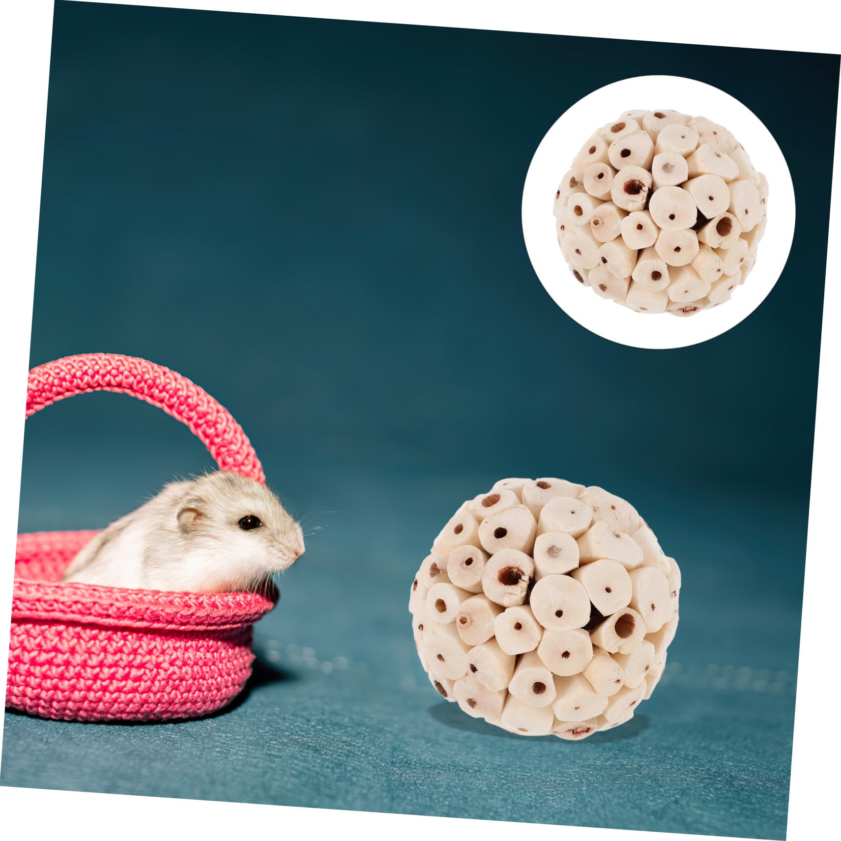 Yardwe 24piezas Juguete Natural De Forrajeo para Aves y Roedores De Balones Comestibles para Conejos Hámsters y Periquitos para Masticar y