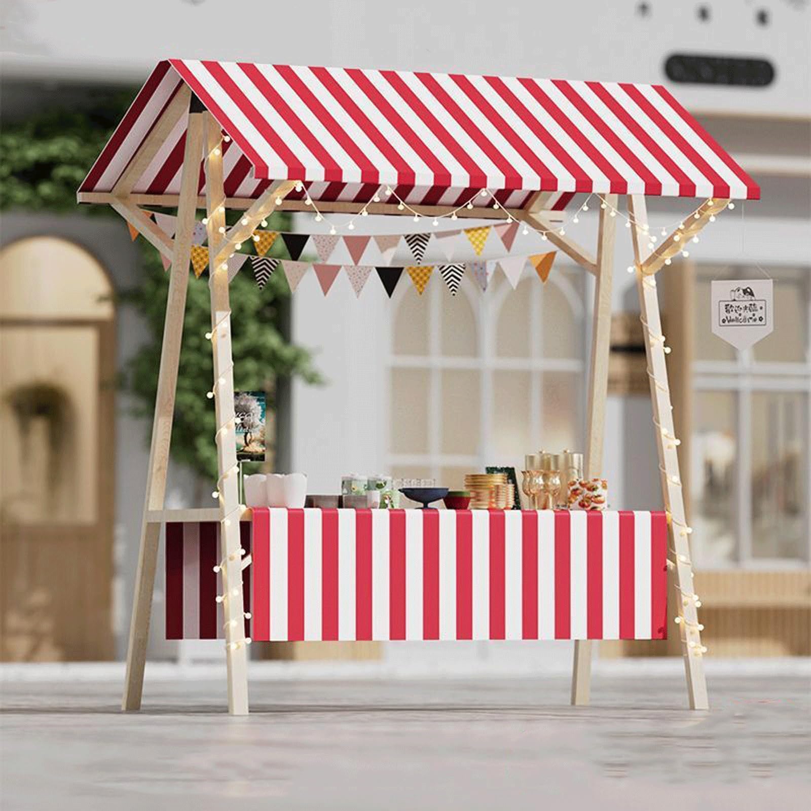 LJYKBFL Foldable Food Cart on Wheels, Lightweight Vendor Stall for Street Markets, Farmers Markets, and Craft Shows, Portable Display Stand for Outdoor Vendors