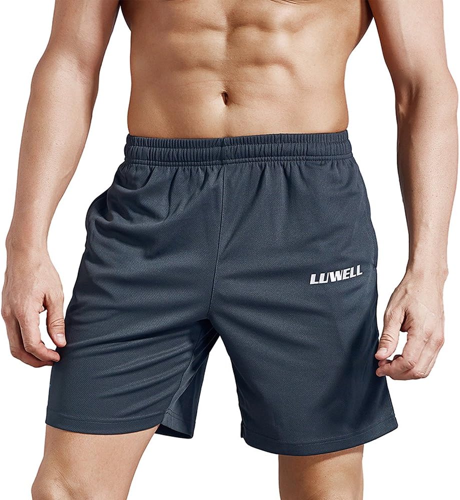 Men's 7" Running Shorts with Pockets Quick Dry Breathable Active Gym Shorts for Workout,Training,Jogging