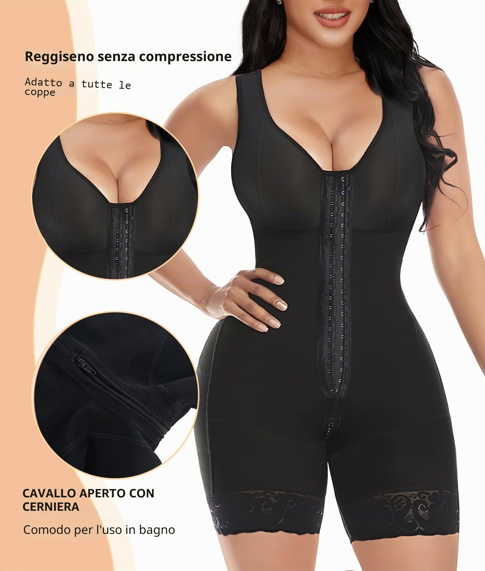 YIANNA Body Modellante Donna Pancera Contenitiva Guaina Modellante Contenitivo Intimo Snellente Fajas Shapewear Bodysuit