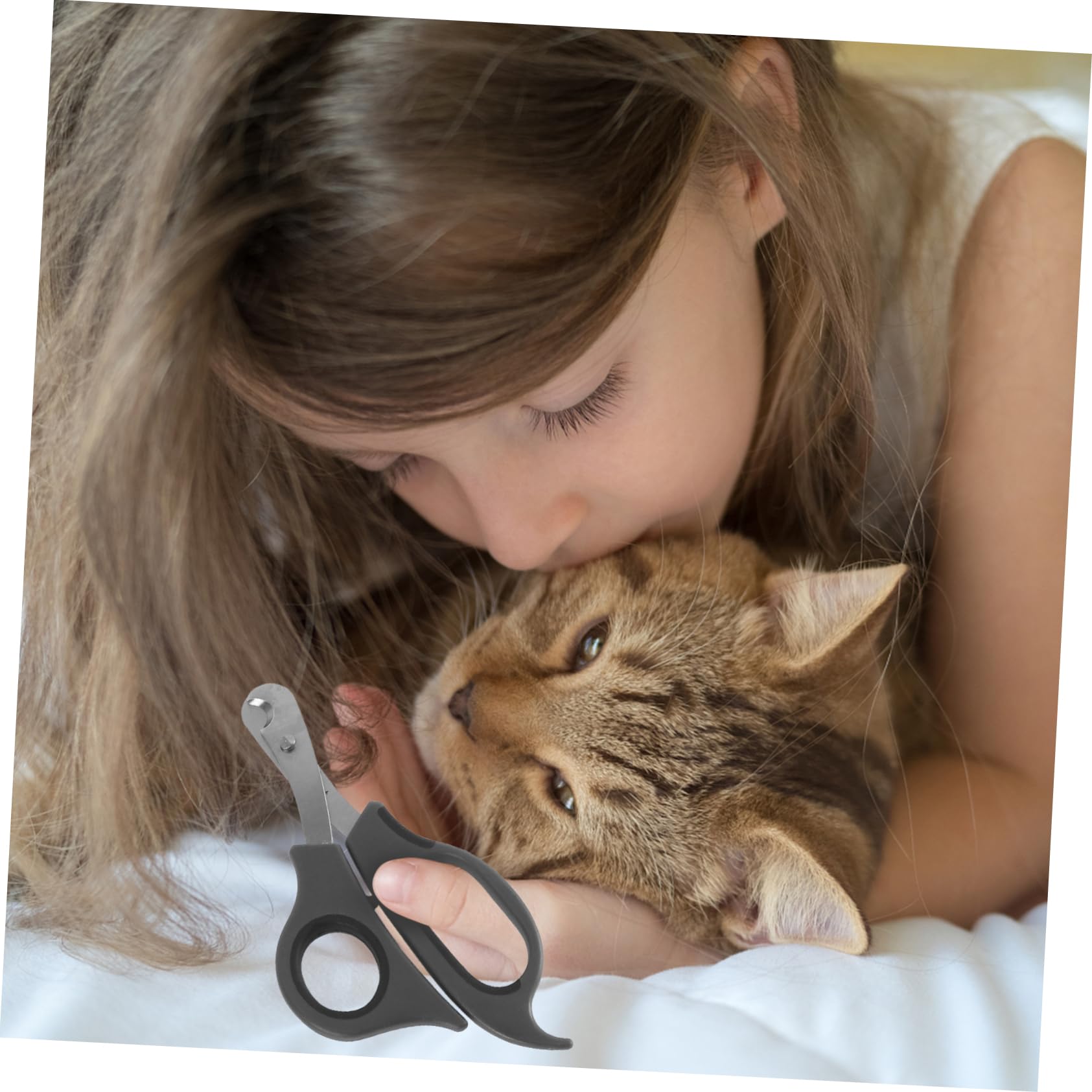 POPETPOP Cat Nail Clipper Pet Grooming Scissor 2pcs Stainless Steel Pet Trimmer