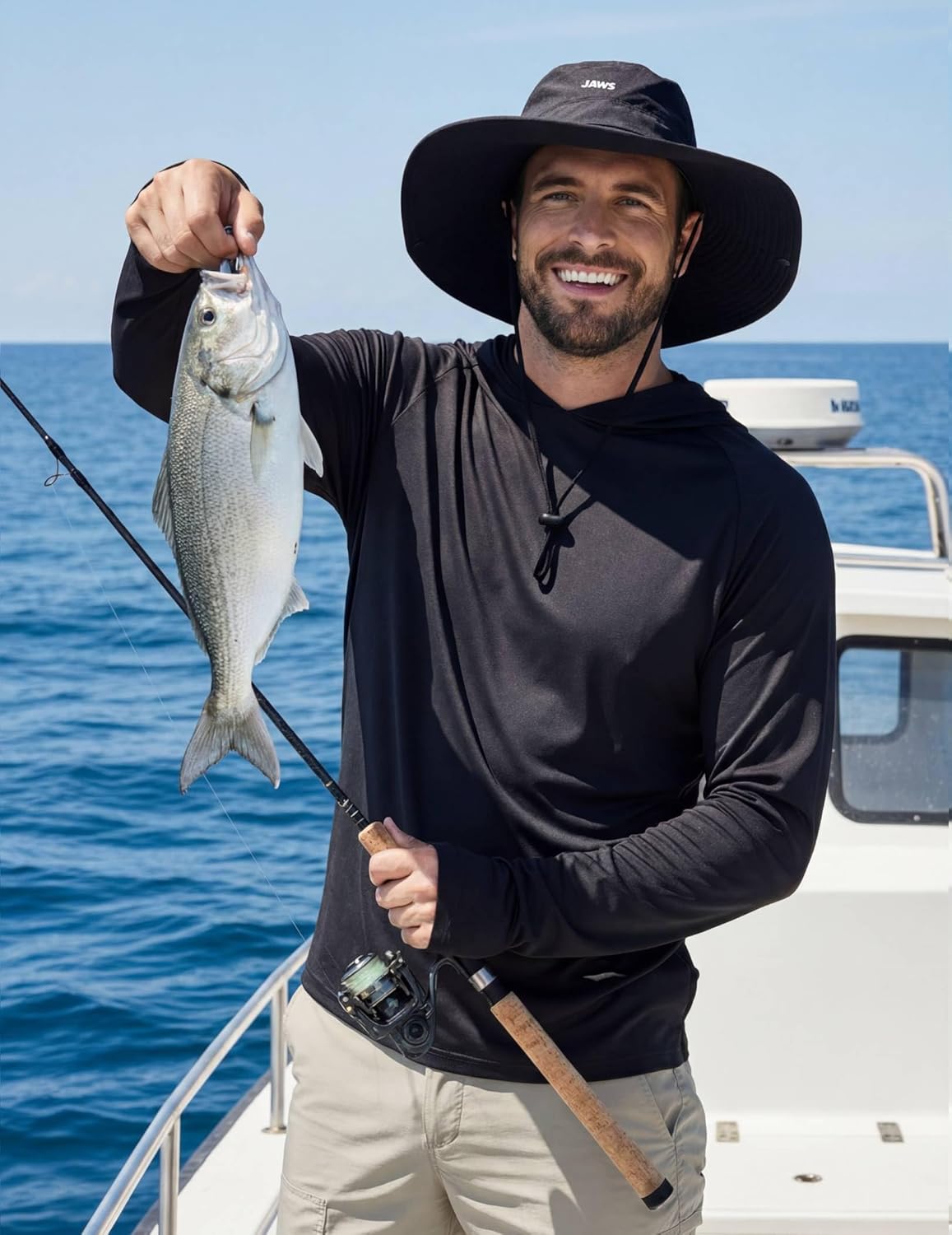 COOFANDY Men's UPF 50+ Sun Shirt Long Sleeve Fishing Shirt UV Protection Hoodie Summer Running Hiking Hooded Rash Guard - Image 2