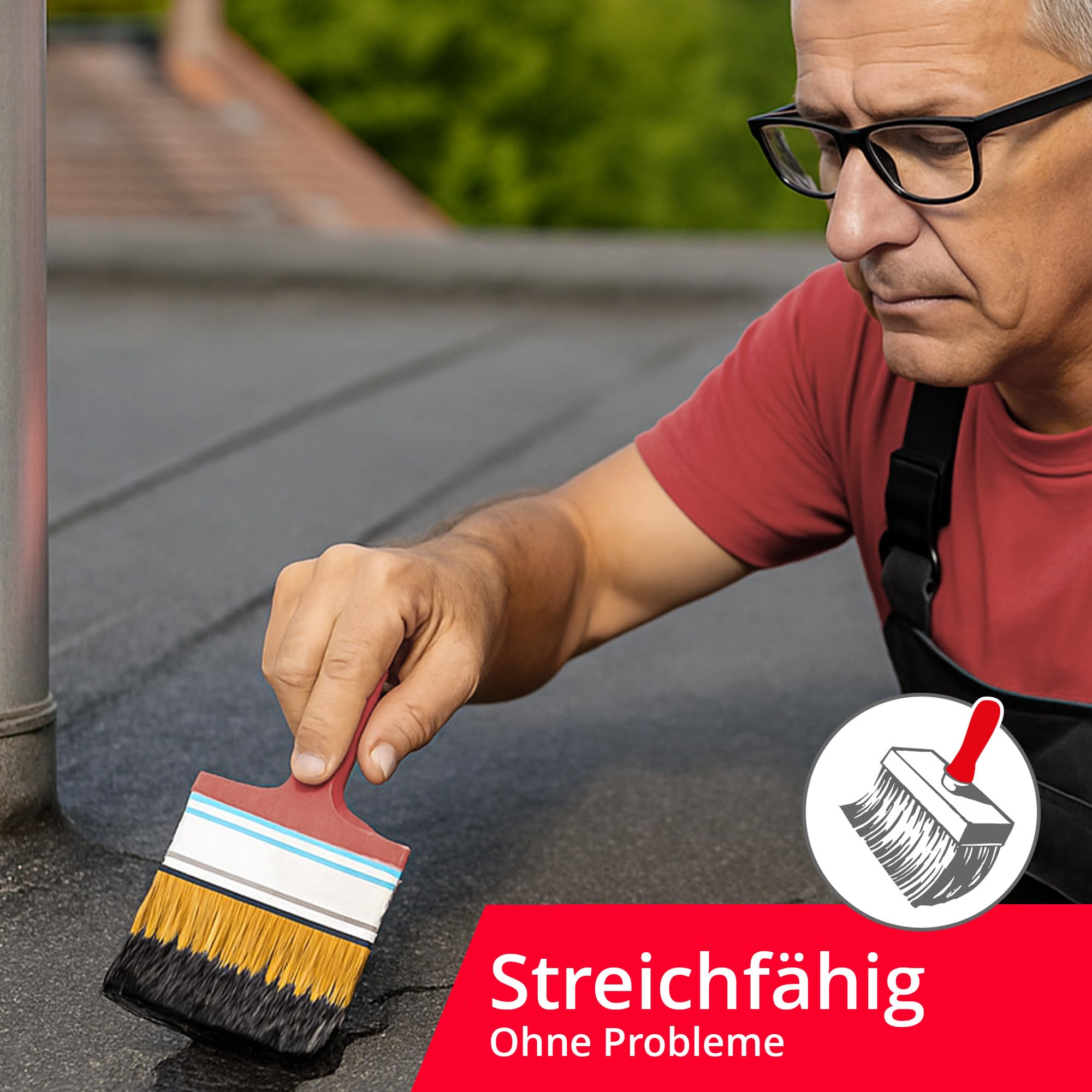 BORNIT Dachlack Dachabdichtung Bitumen UV-beständig 10L lösemittelhaltiger Dachanstrich