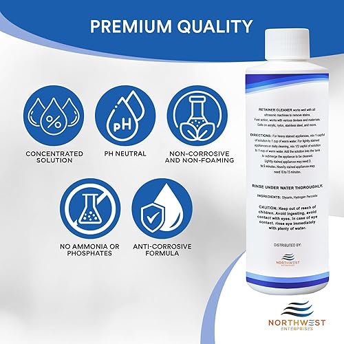 Miniatura 3 de Solución de limpiador de retenedores ultrasónicos concentrado para máquinas limpiadoras de retenedores ultrasónicos, multienzimática. Elimina