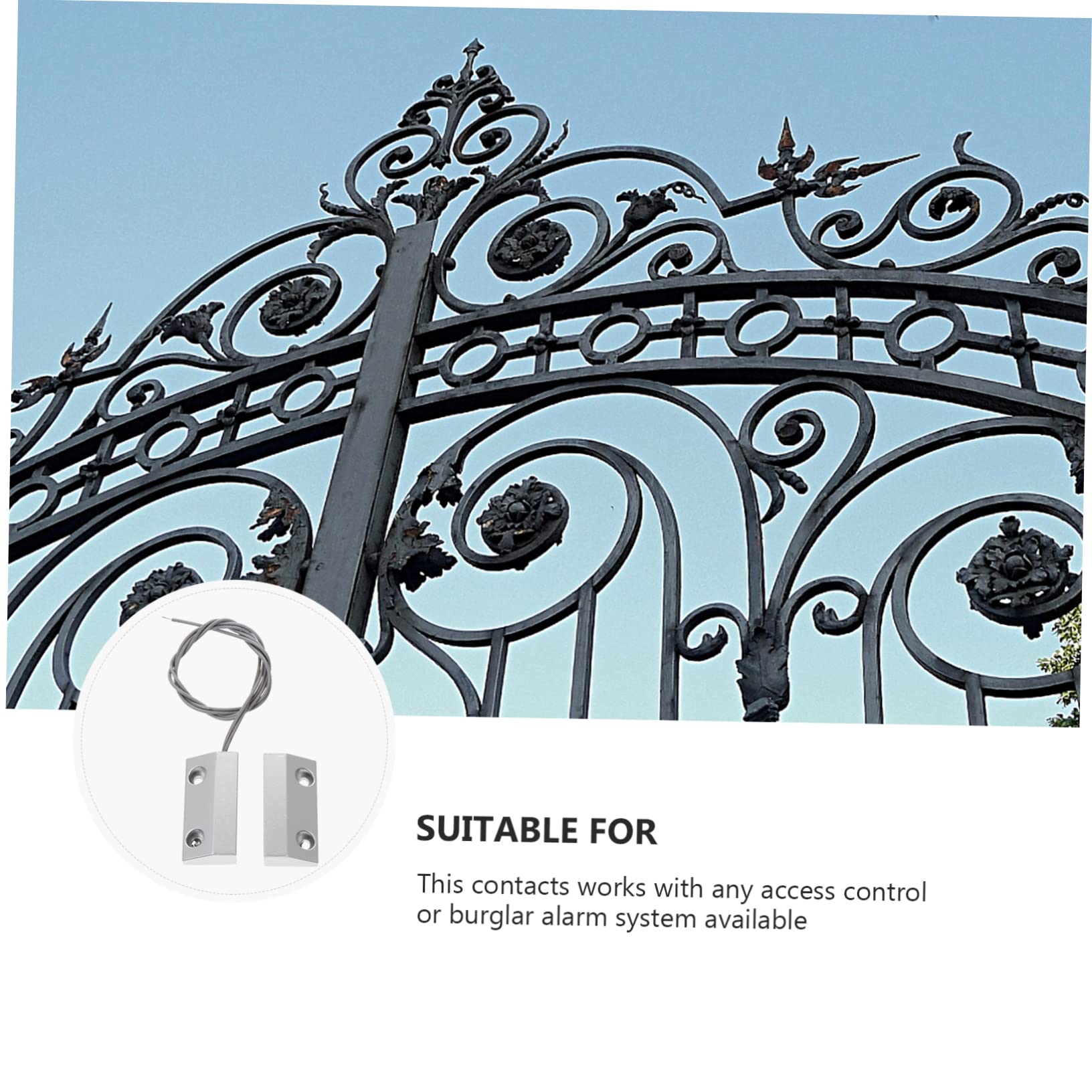 Tofficu 3 Juegos sensor movimiento Alarmas de puerta magnéticas con cable imán induccion inducción imanes para puertas detector de alarma de puerta equipo del dispositivo detector Silver