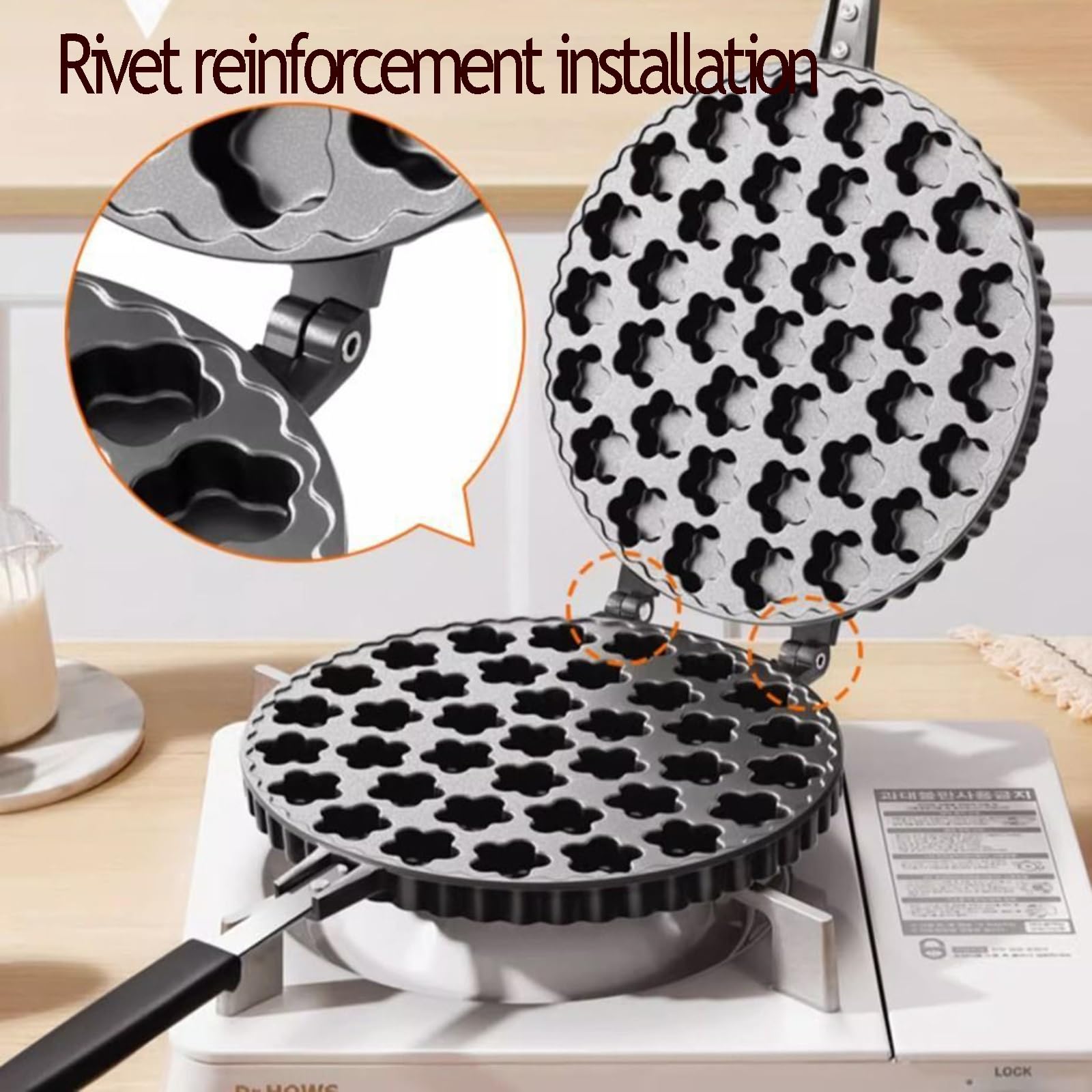 Máquina para hacer gofres de huevo con forma de flor de ciruelo, molde para pasteles, gofrera antiadherente de doble cara, ideal para el desayuno familiar.(Style 1)