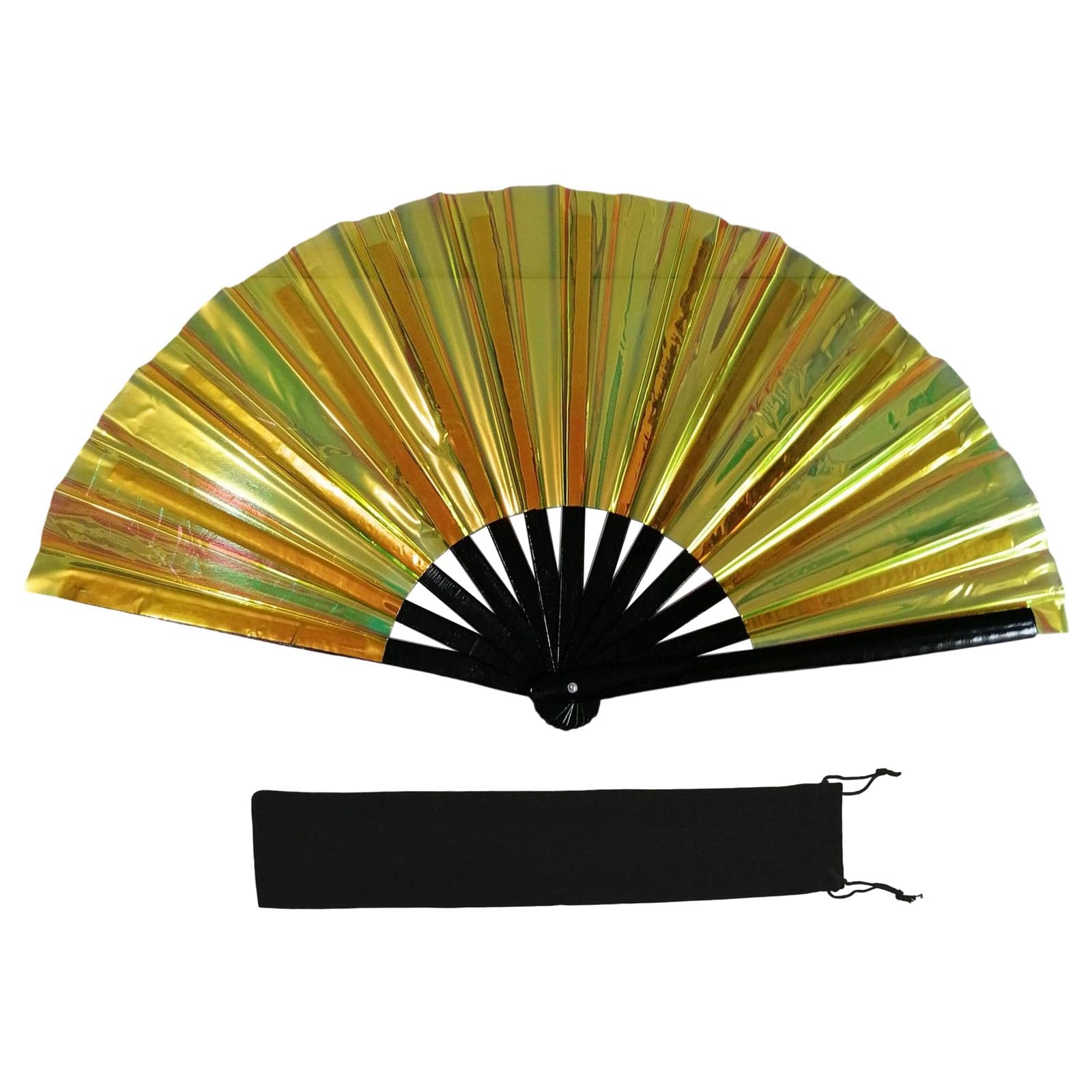 WEILWH PVC Reflective Colorful Hand Fan Dancing Foldable Clap for Enthusiasts Frame and Smooth Operations Martial Art