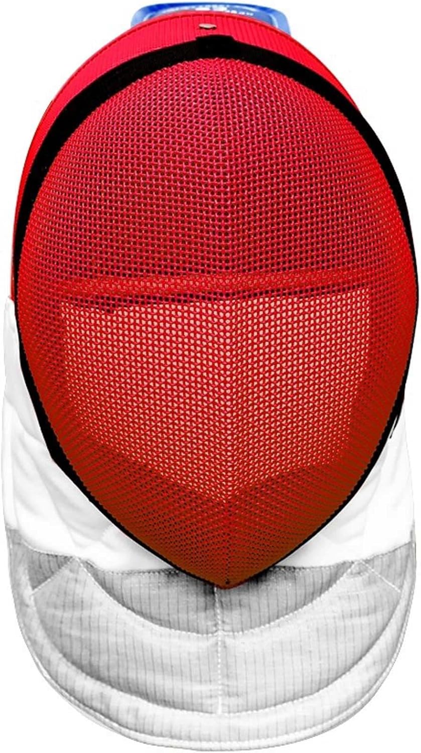 KJHY Fencing Helmet - 350N Impact Resistant Stainless Steel Mesh with Soft Lining for Men, Women & Kids, Small Red Fixed Lining