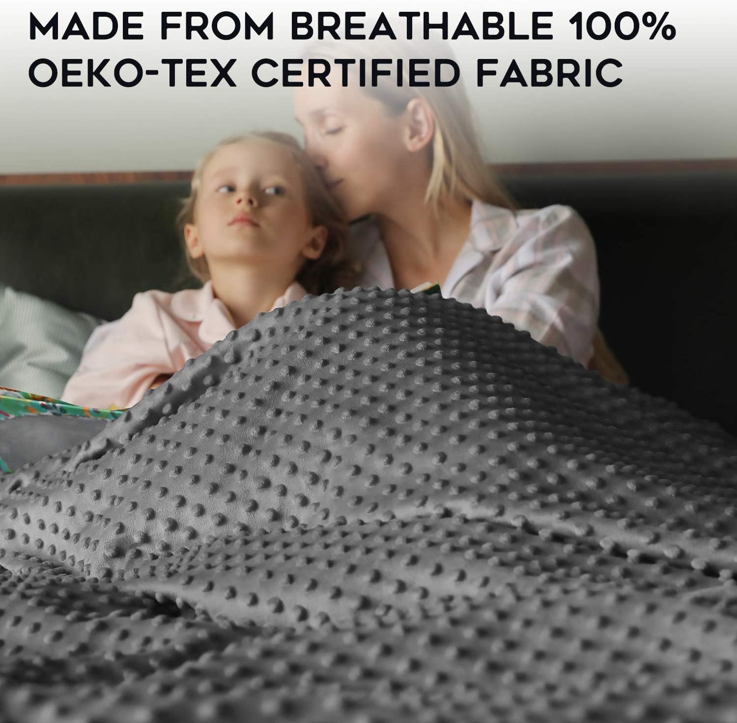 YnM Exclusive Bamboo Duvet Cover for Weighted Blankets with 16 Strings