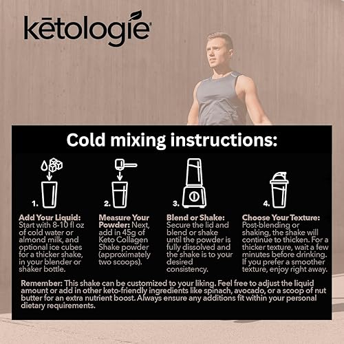 Miniatura 5 de Ketologie Batido de colágeno Keto (vainilla) - con aceite de coco, probióticos, péptidos de colágeno hidrolizados alimentados con pasto tipo I y