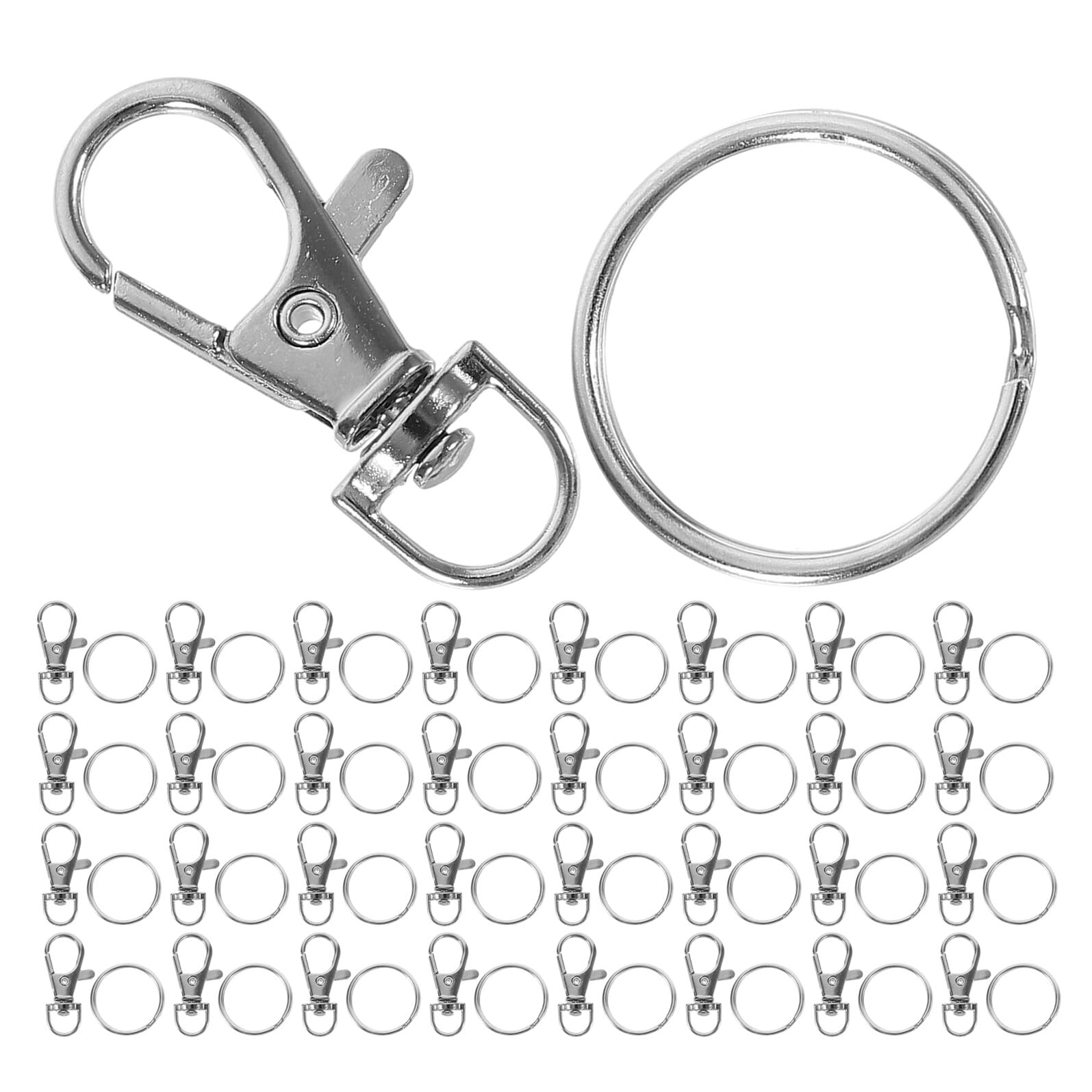 Anneaux métalliques mousquetons pivotants pour bricolage attaches colliers laisses