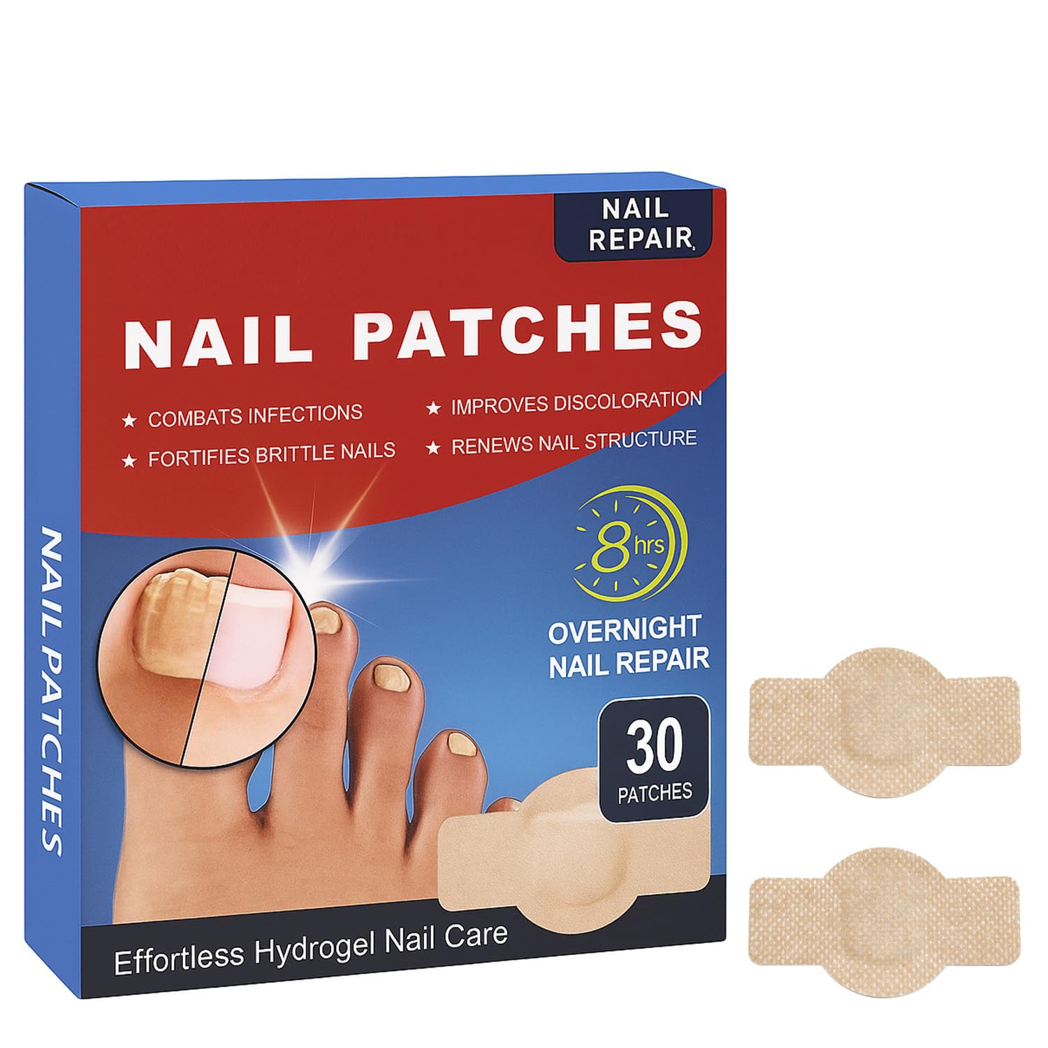 Nail Repair Patches for Weak & Cracked Nails, 30 Pcs