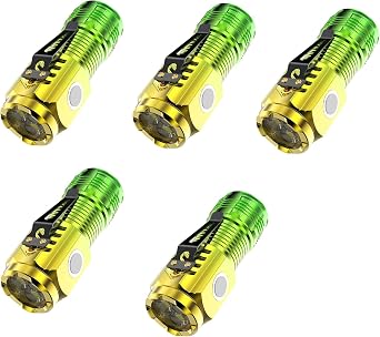 AOKOWN Portable High Brightness Flashlight, Enhanced Version, Small Flashlight, Lightweight, Powerful, Small LED, High Brightness, EDC Flashlight, Zoom Adjustment, 5 Modes Dimming, High Brightness
