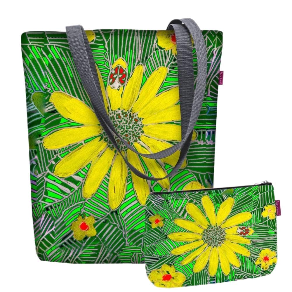 BertoniShoulder Bag Cosmetic Bag Set 2 Pieces Organizer Shopper Codura With Zipper Sunny Solo