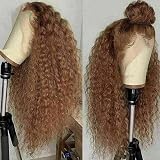 Honey Blonde 360 Lace Front Wigs Human Hair for Black Women 150% Density Curly Wig Blonde with Baby
