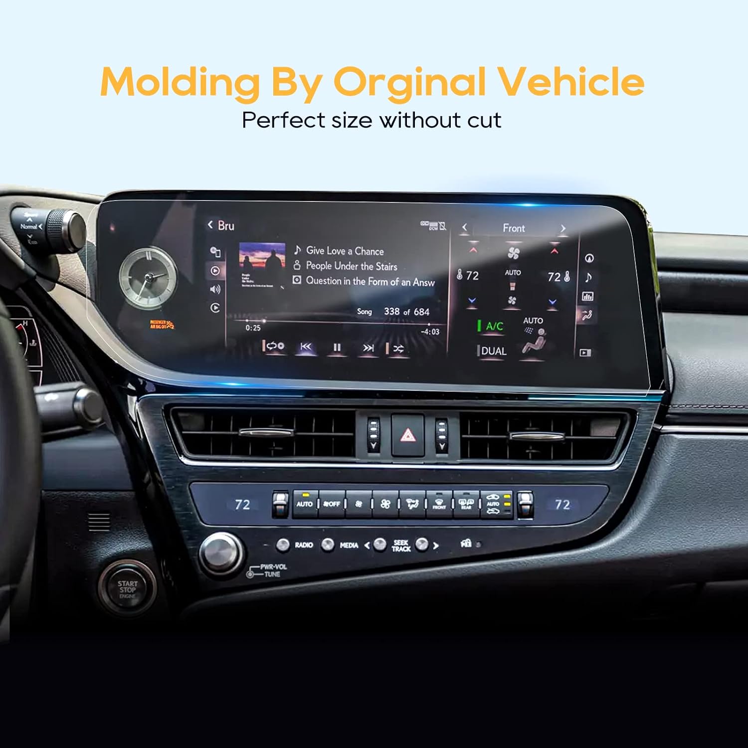 LFOTPP Car Navigation Screen Protector for 2022 Lexuss ES 12.3 Inch Auto Accessories Nano Plastic Car Infotainment Stereo Display Center Touchscreen Protective Film