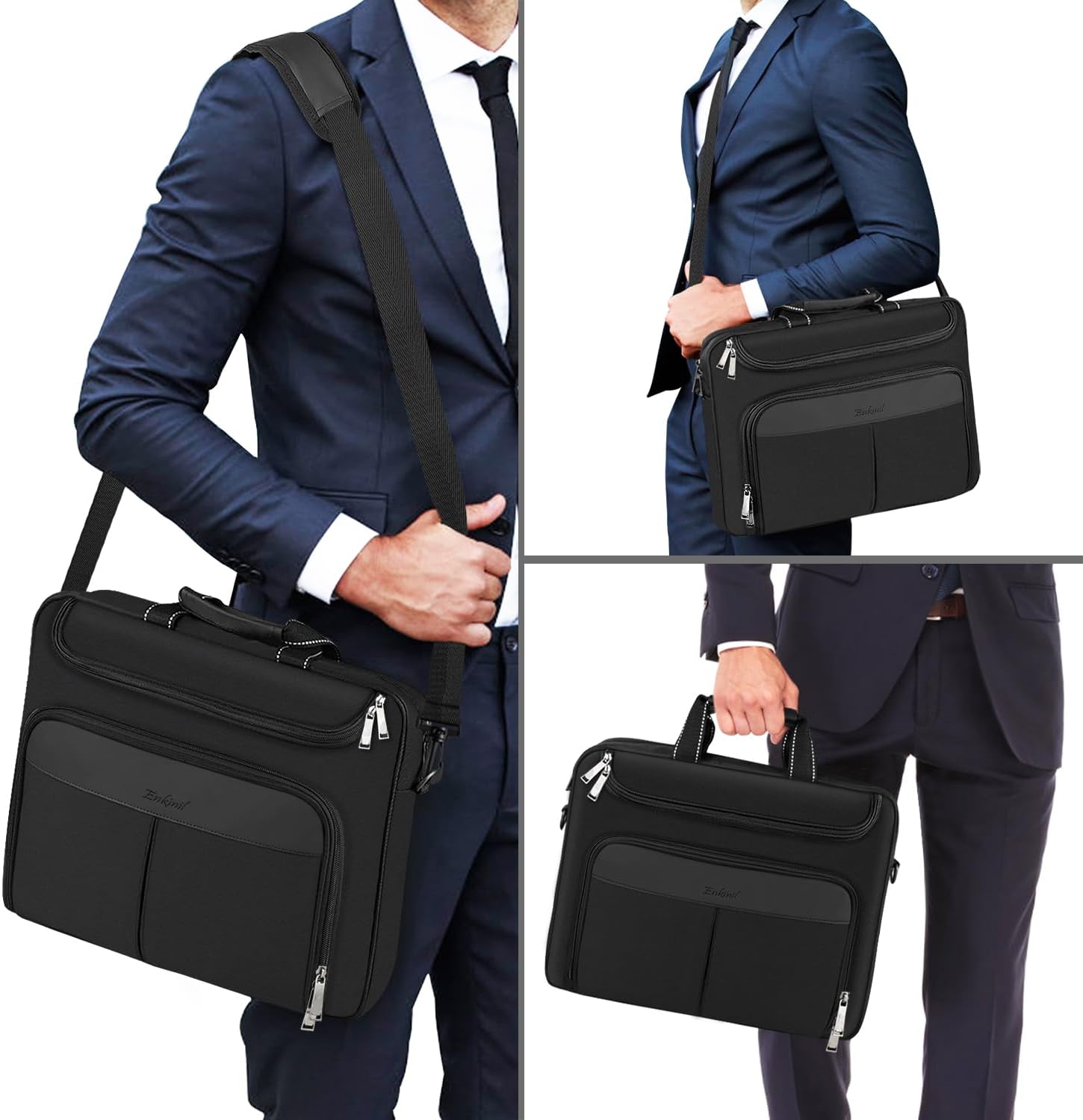 15.6-16.2 inch Waterproof Protective Laptop Messenger Briefcase with Adjustable Shoulder Strap Men Women Travel/Business Bag Compatible with Macbook Pro 16 inch A2141/A2485 - Image 2